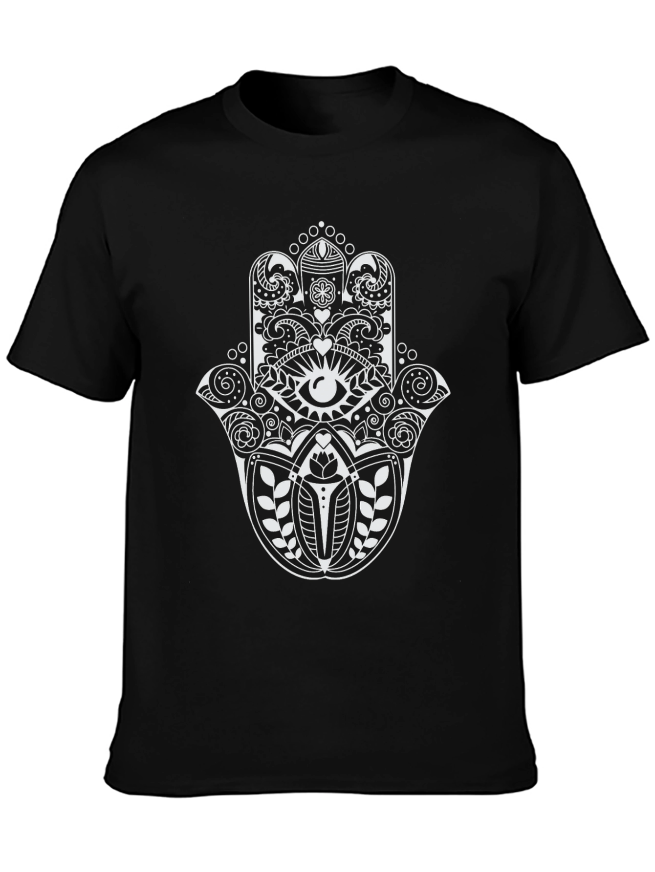 Hamsa Hand Graphic T-Shirt - Black