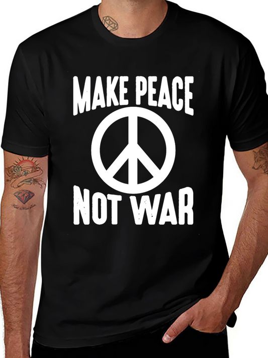 Make Peace Not War Graphic T-Shirt - Black