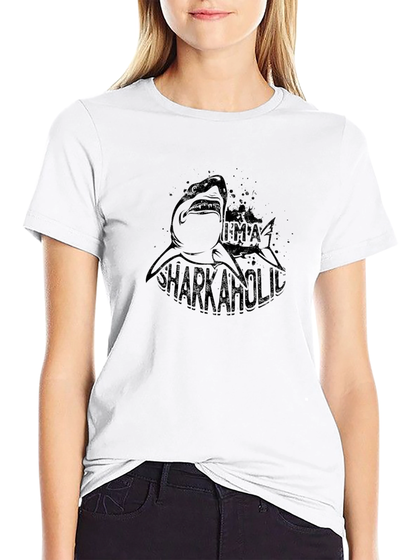 Sharkaholic Graphic Print Tee
