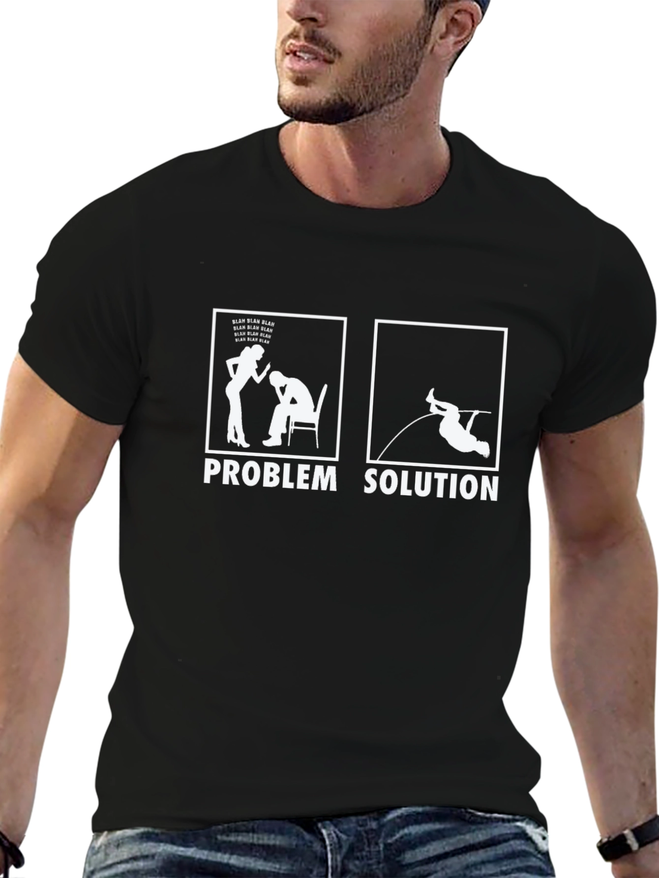 Problem Solution T-Shirt Funny Pole Vault Design