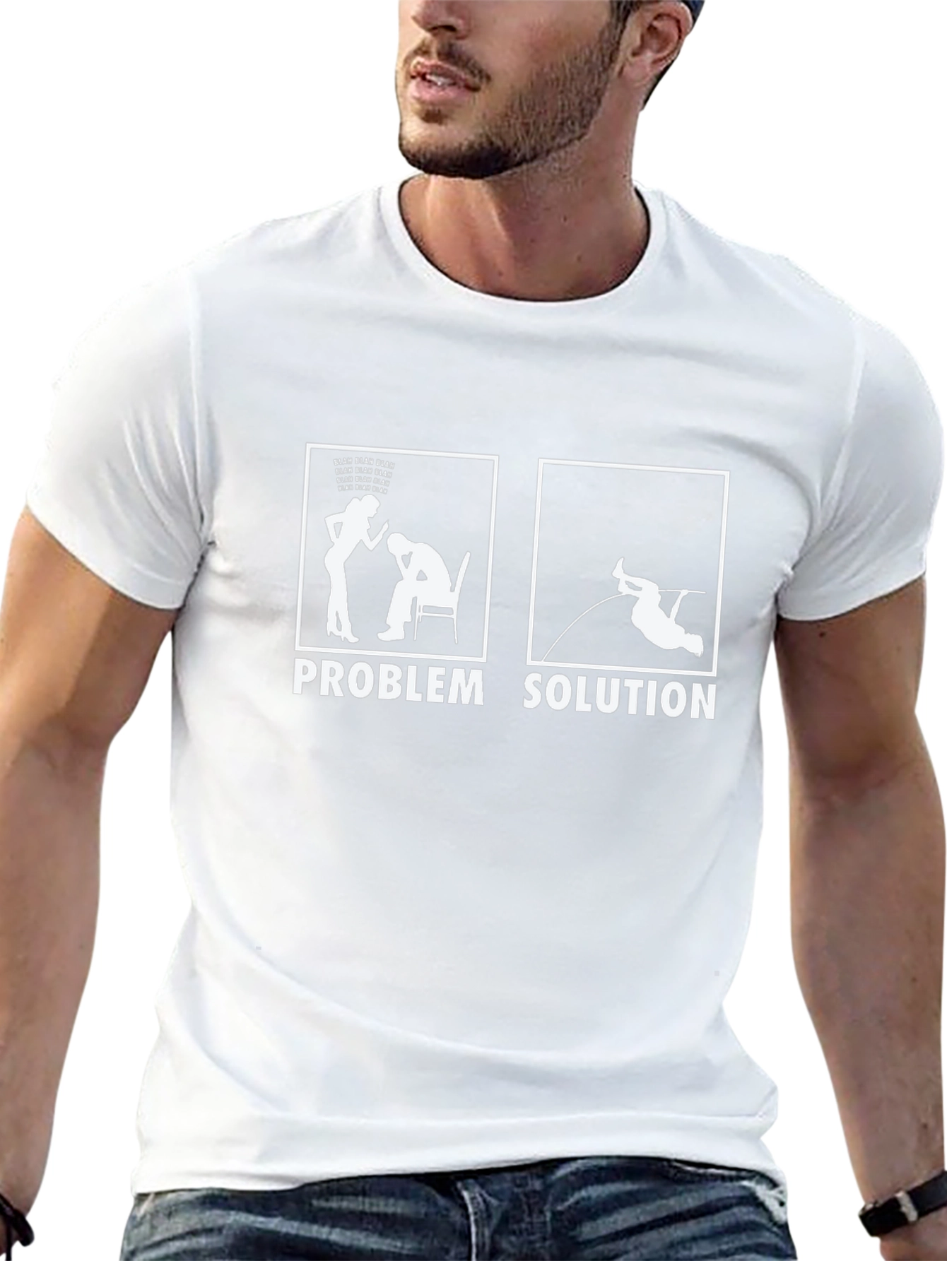Problem Solution T-Shirt Funny Pole Vault Design