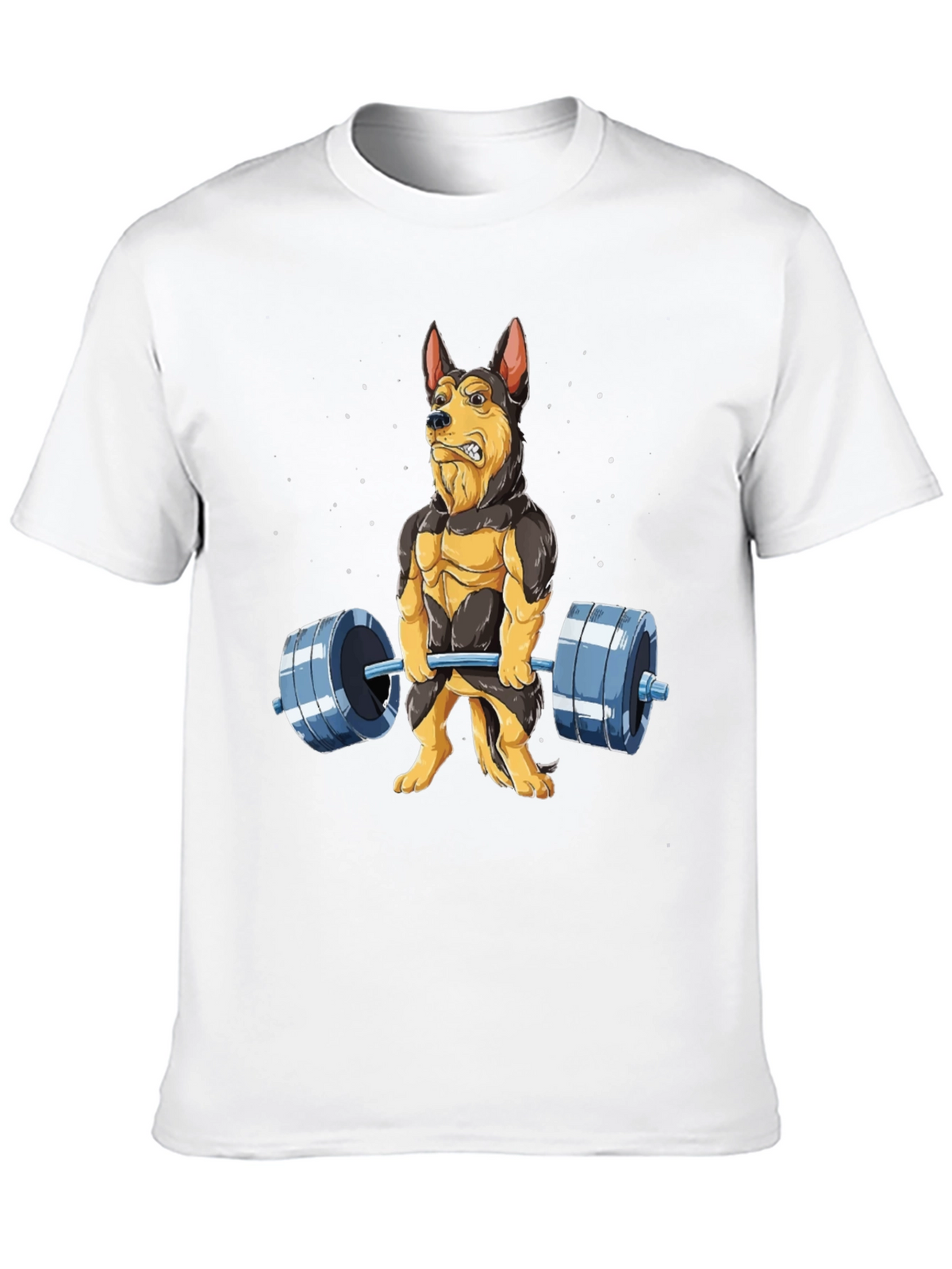 Funny Dog Lifting Weights T-Shirt Gym Lover Gift