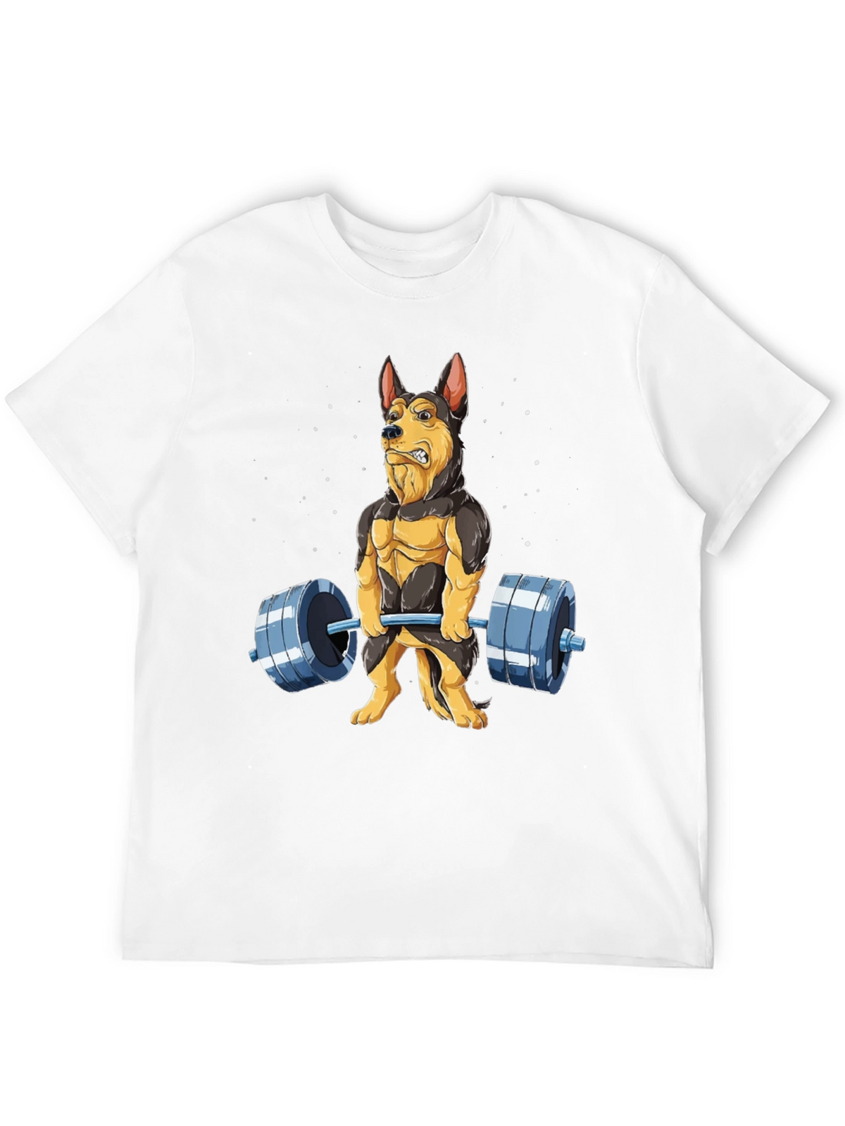 Funny Dog Lifting Weights T-Shirt Gym Lover Gift