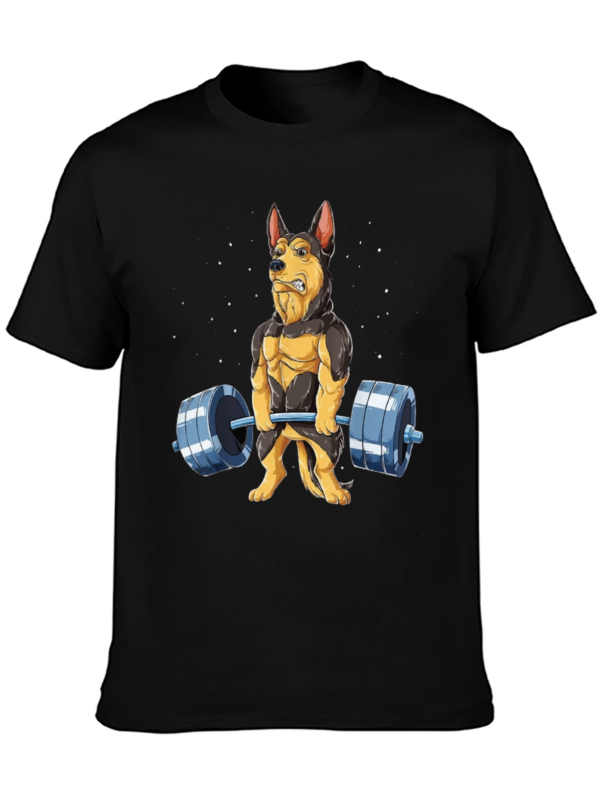 Funny Dog Lifting Weights T-Shirt Gym Lover Gift