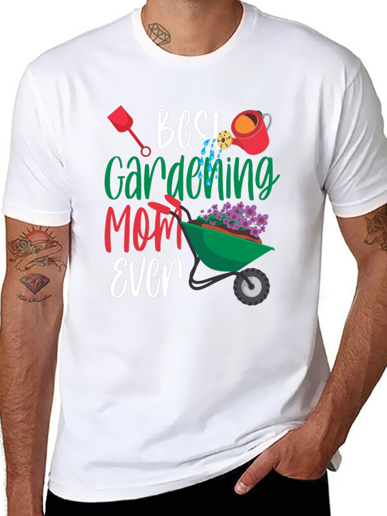 Best Gardening Mom Ever T-Shirt Floral Design