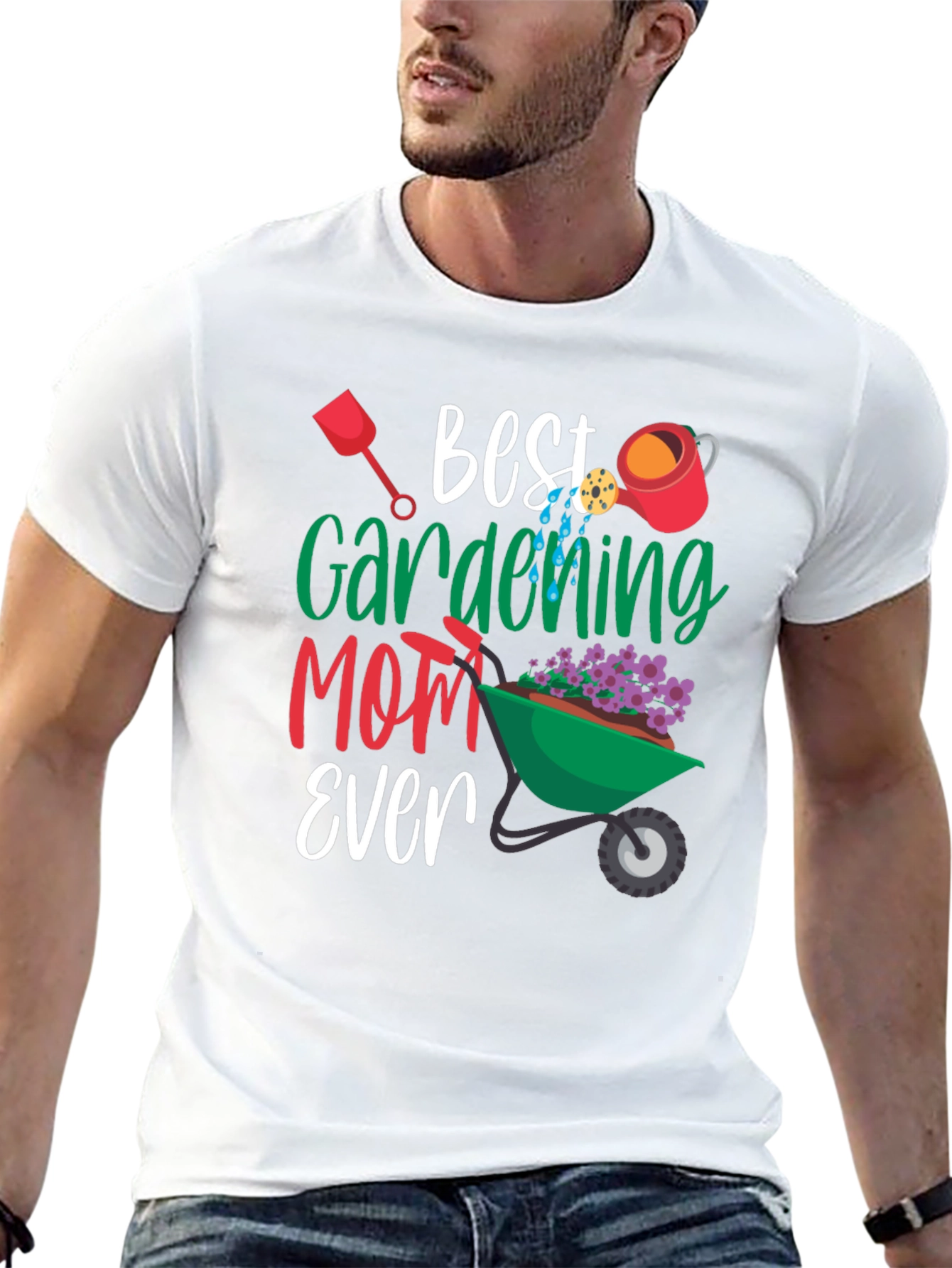 Best Gardening Mom Ever T-Shirt Floral Design