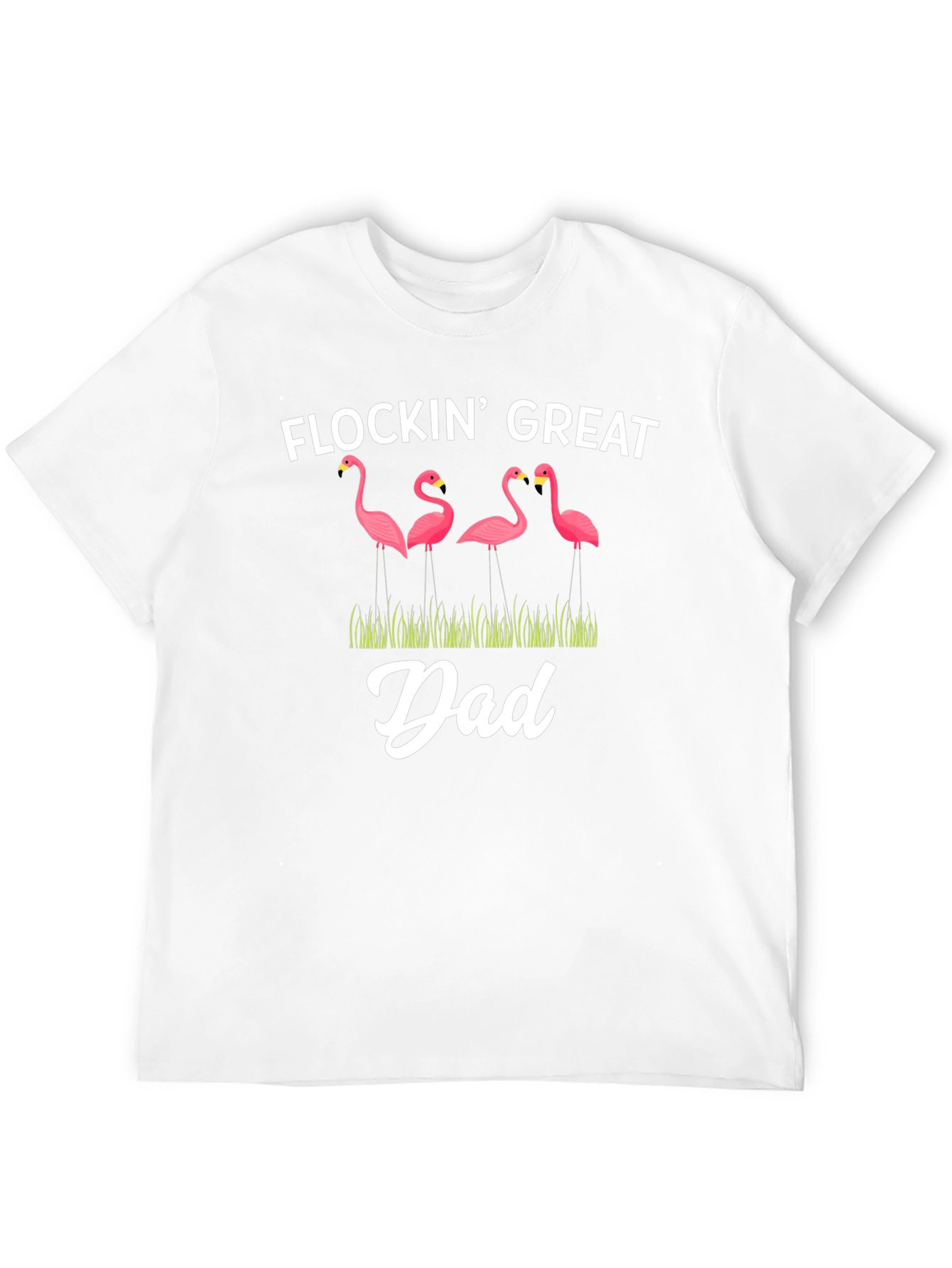 Flockin Great Dad T-Shirt Funny Flamingo Graphic Tee