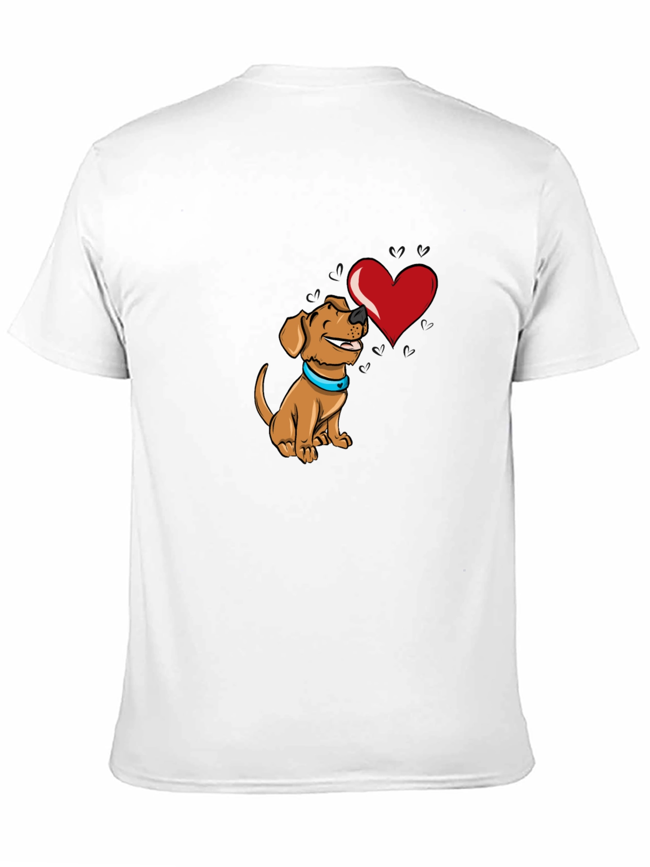 Dog with Heart Graphic Black T-Shirt
