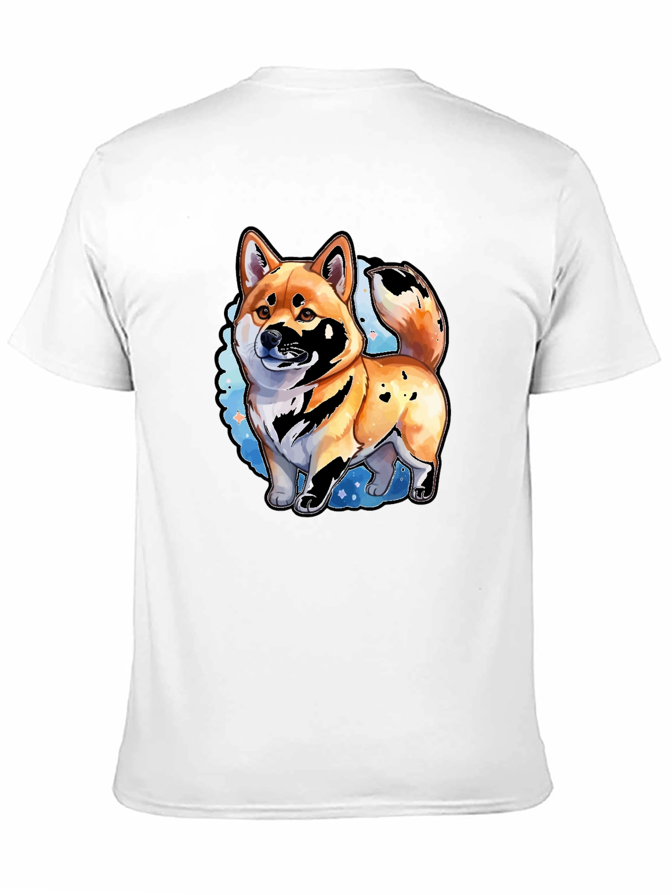 Shiba Inu Dog Graphic Print Mens Black T-Shirt