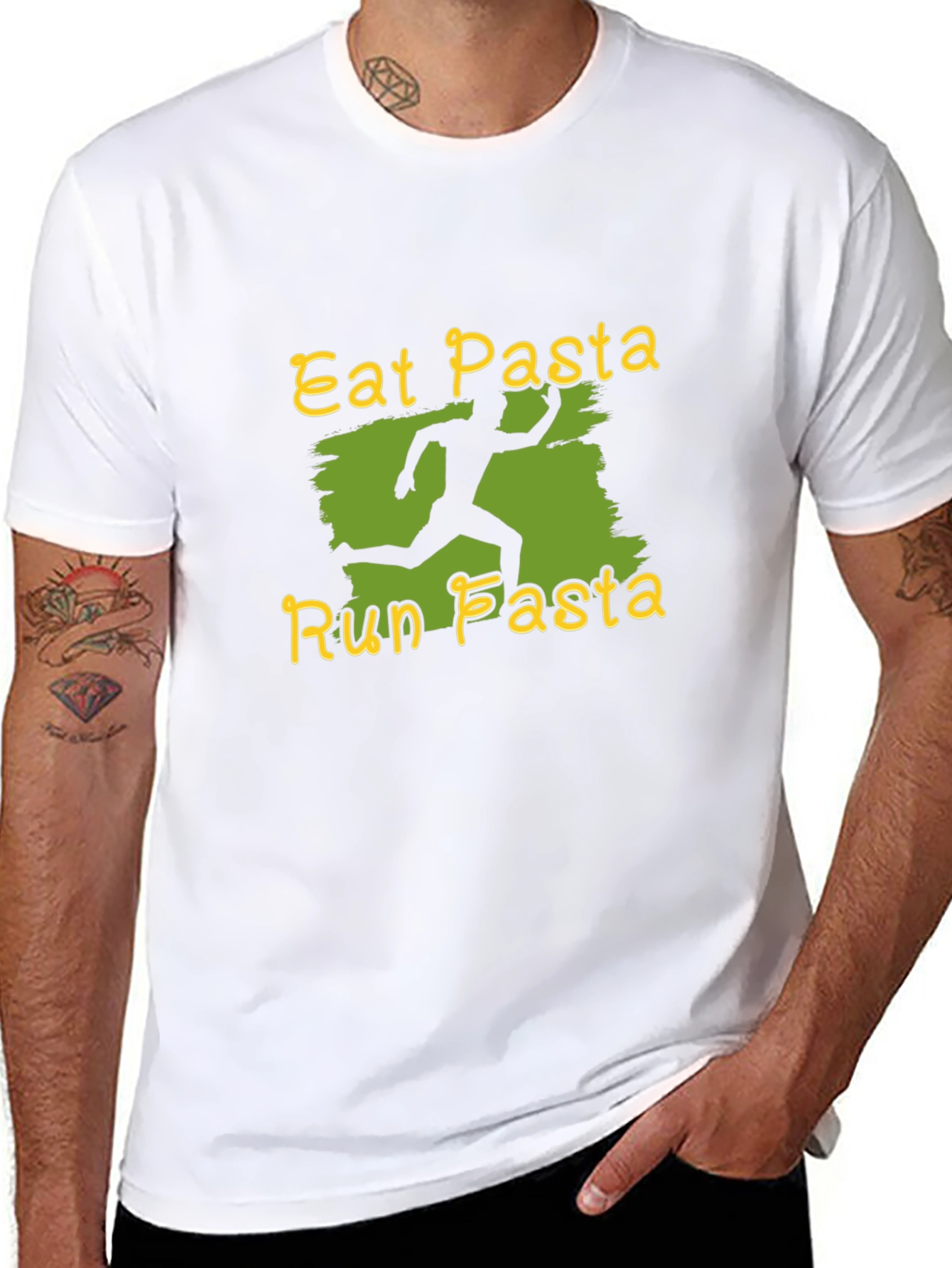 Eat Pasta Run Pasta Black T-Shirt