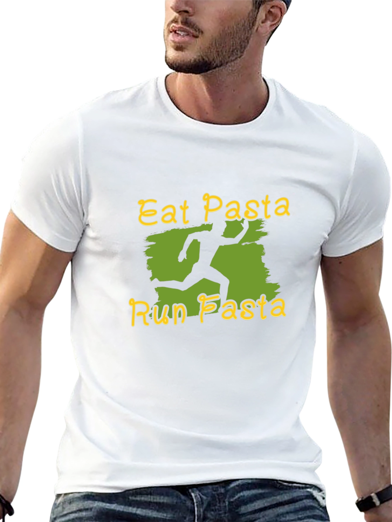 Eat Pasta Run Pasta Black T-Shirt