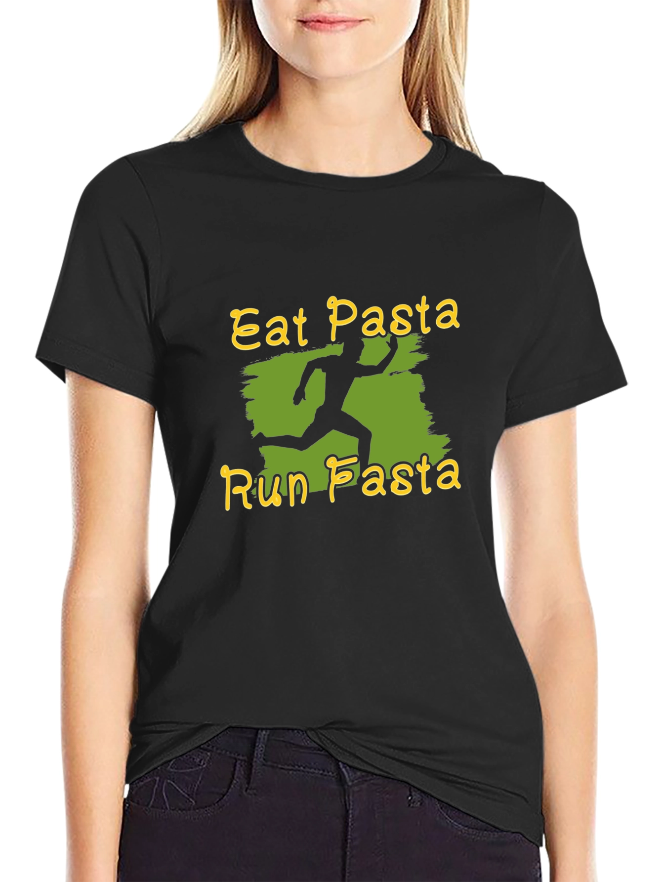 Eat Pasta Run Pasta Black T-Shirt