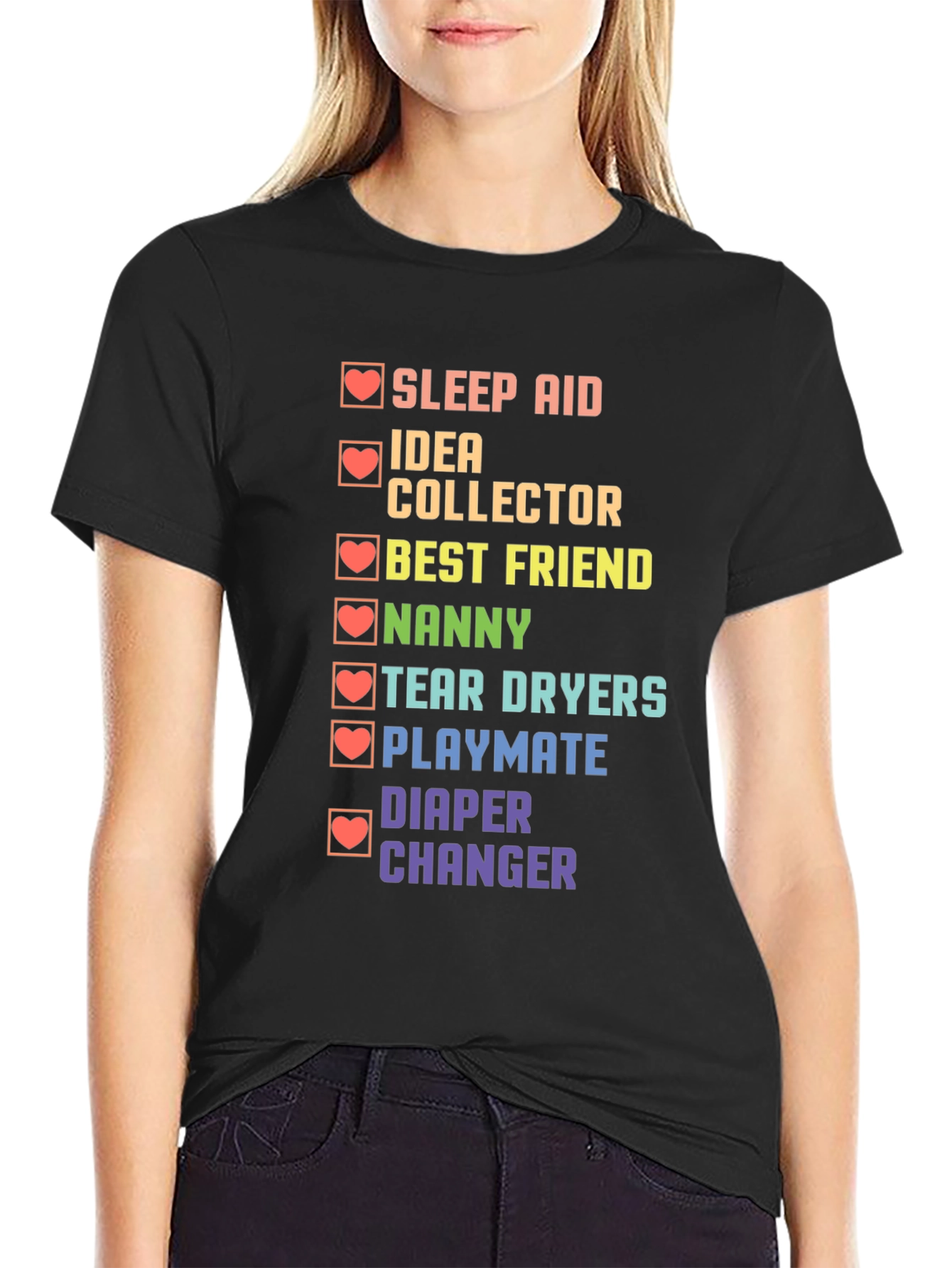 Daddy Checklist Black T-Shirt