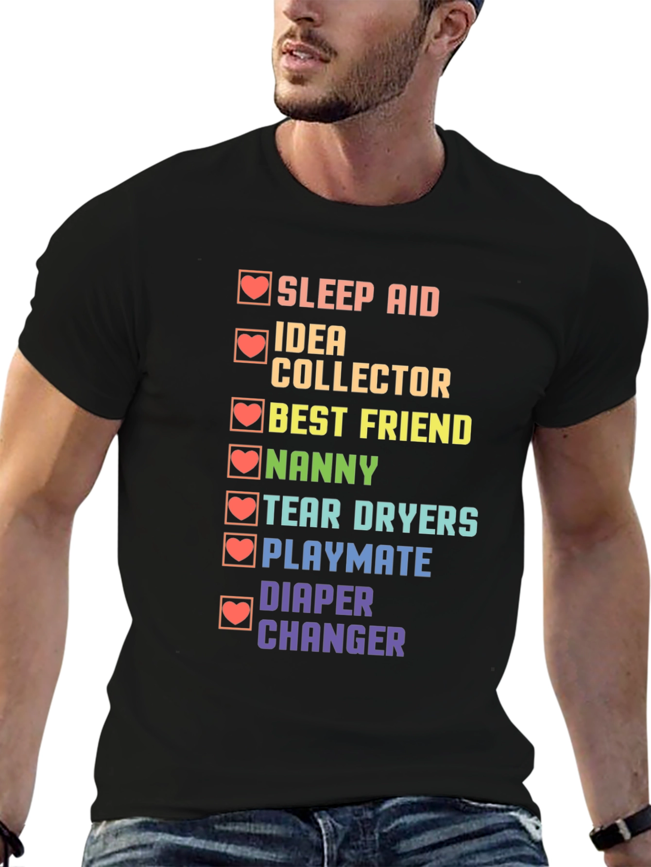 Daddy Checklist Black T-Shirt