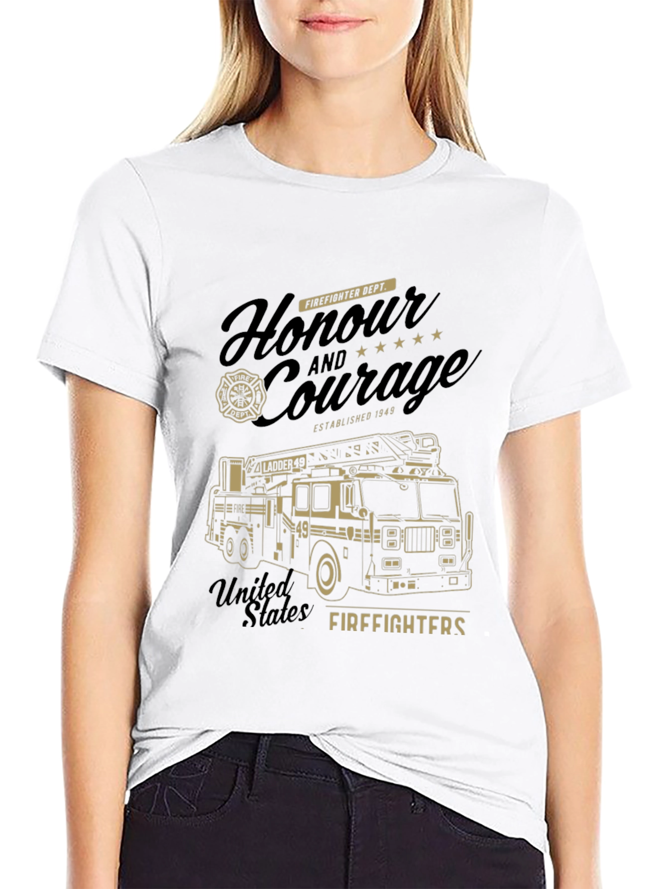 Firefighter Honor and Courage Graphic T-Shirt