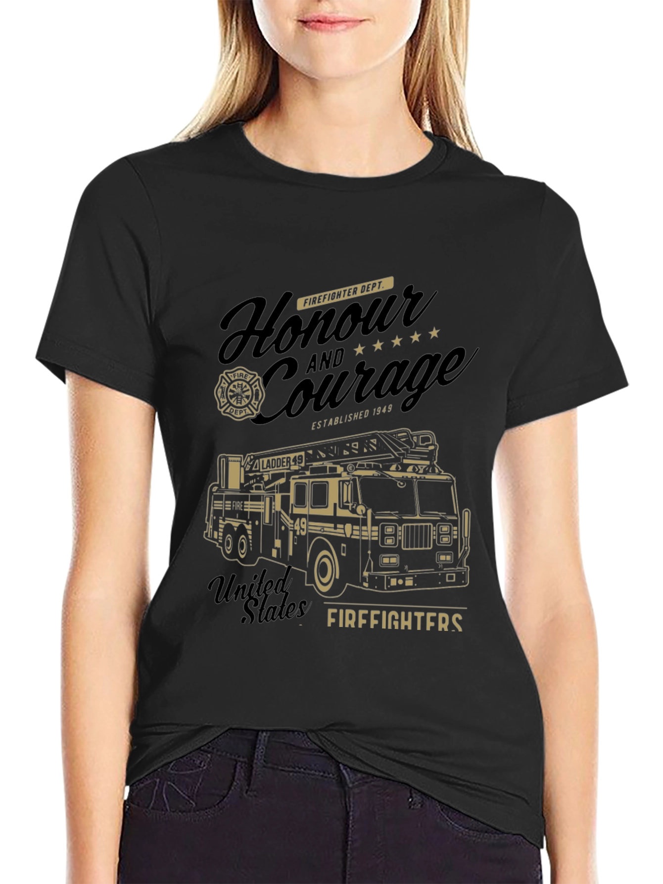 Firefighter Honor and Courage Graphic T-Shirt