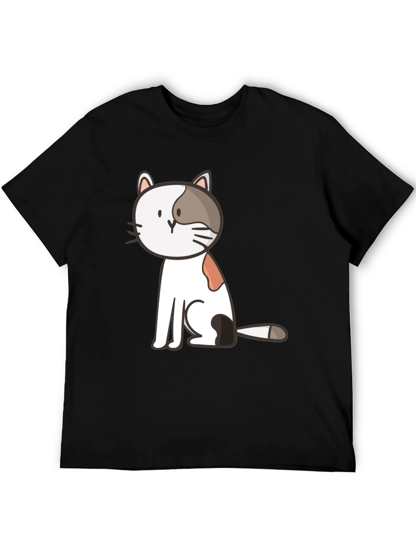 Cute Cat Graphic Black T-Shirt