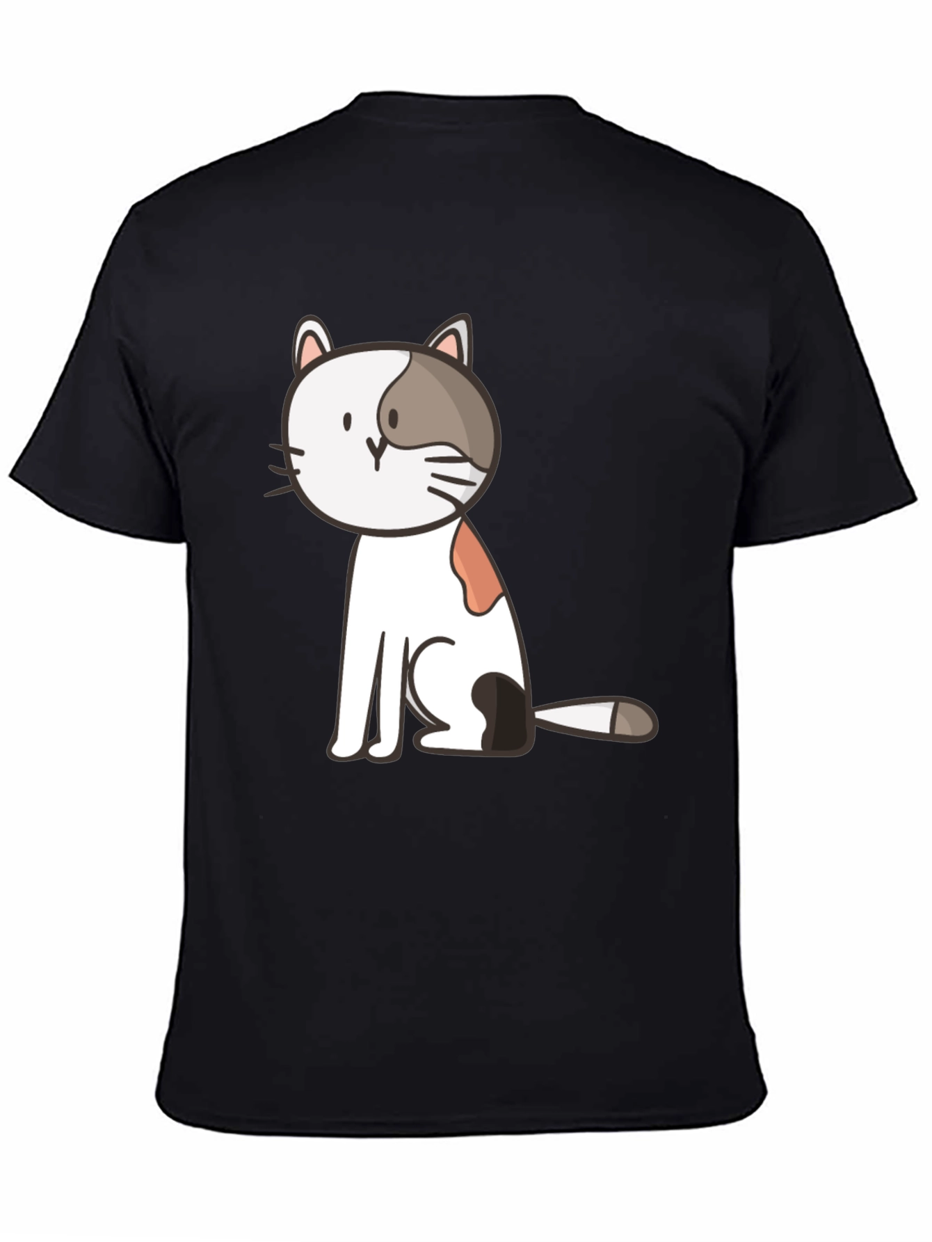 Cute Cat Graphic Black T-Shirt