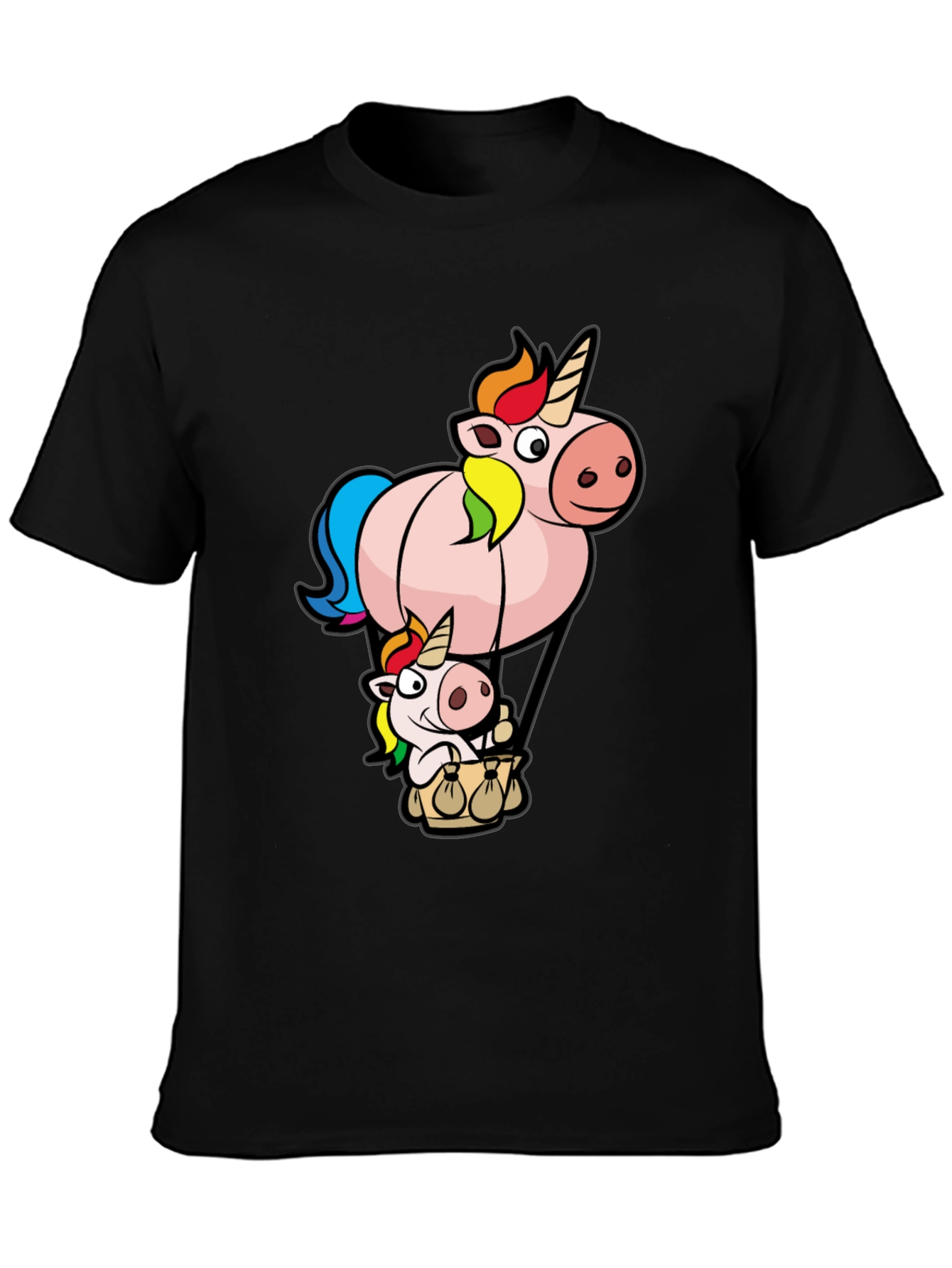 Unicorn Hot Air Balloon Graphic T-Shirt
