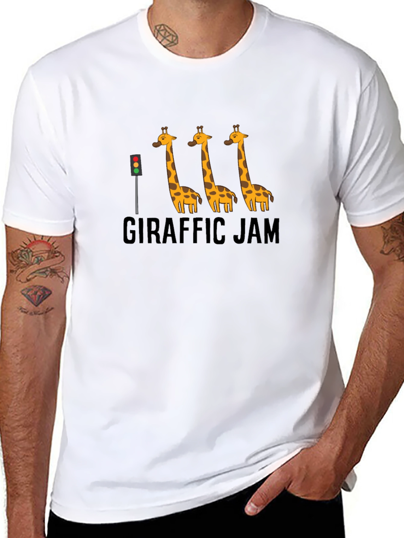 Giraffe Traffic Jam Graphic T-Shirt