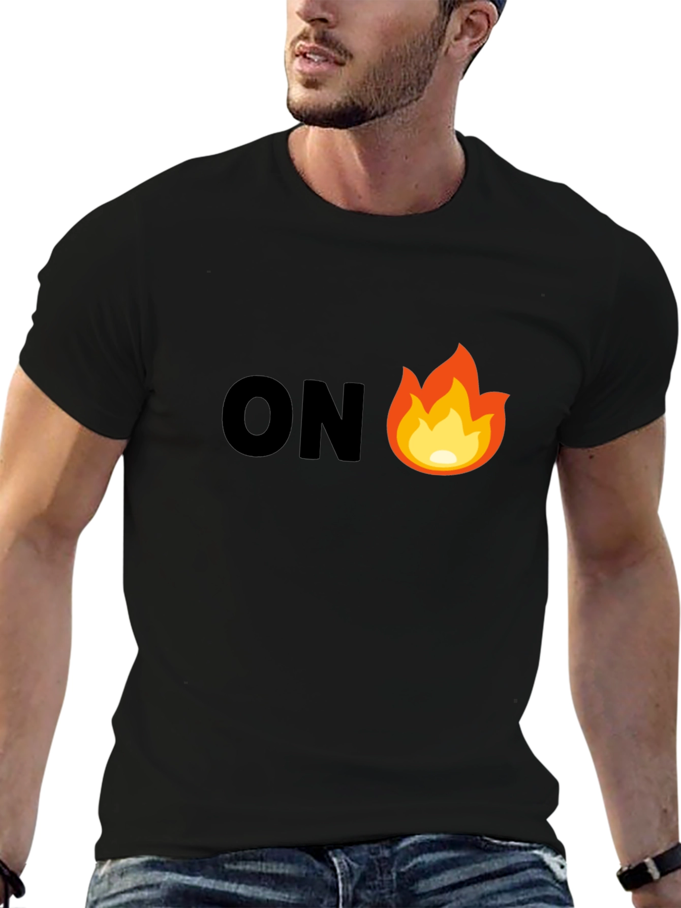 On Fire Graphic Tee - Mens Black T-Shirt