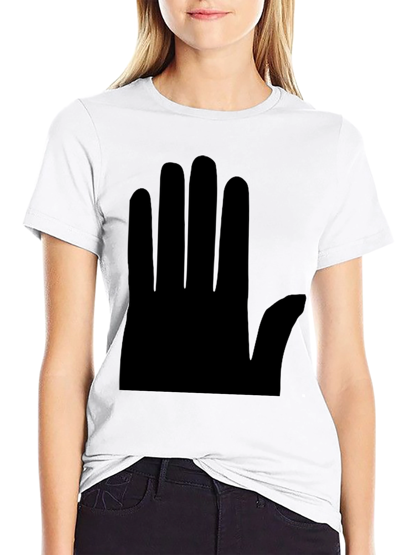 Minimalist Hand Graphic Black T-Shirt