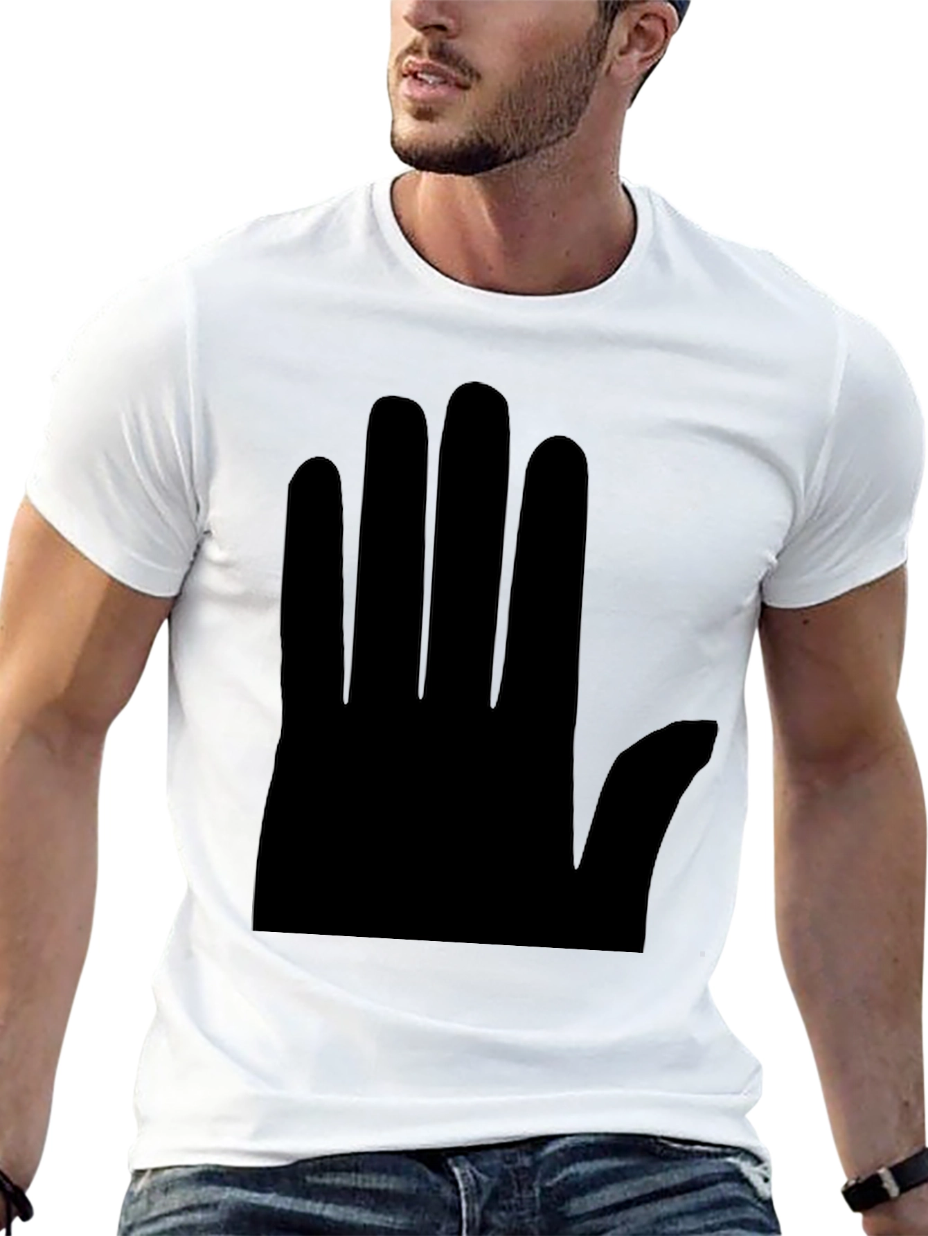 Minimalist Hand Graphic Black T-Shirt