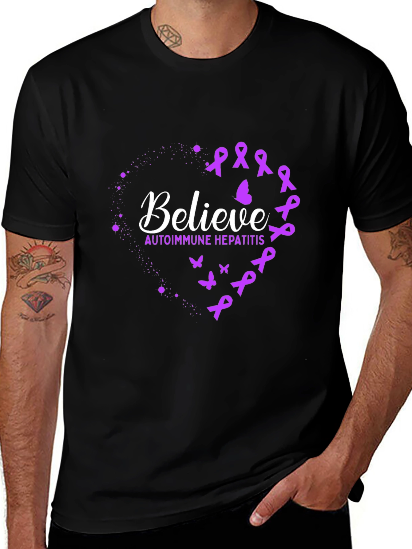 Believe Autoimmune Hepatitis Awareness Ribbon T-Shirt