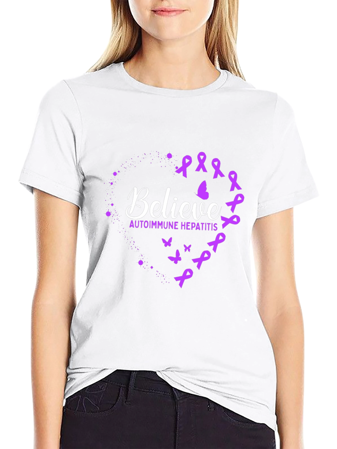 Believe Autoimmune Hepatitis Awareness Ribbon T-Shirt
