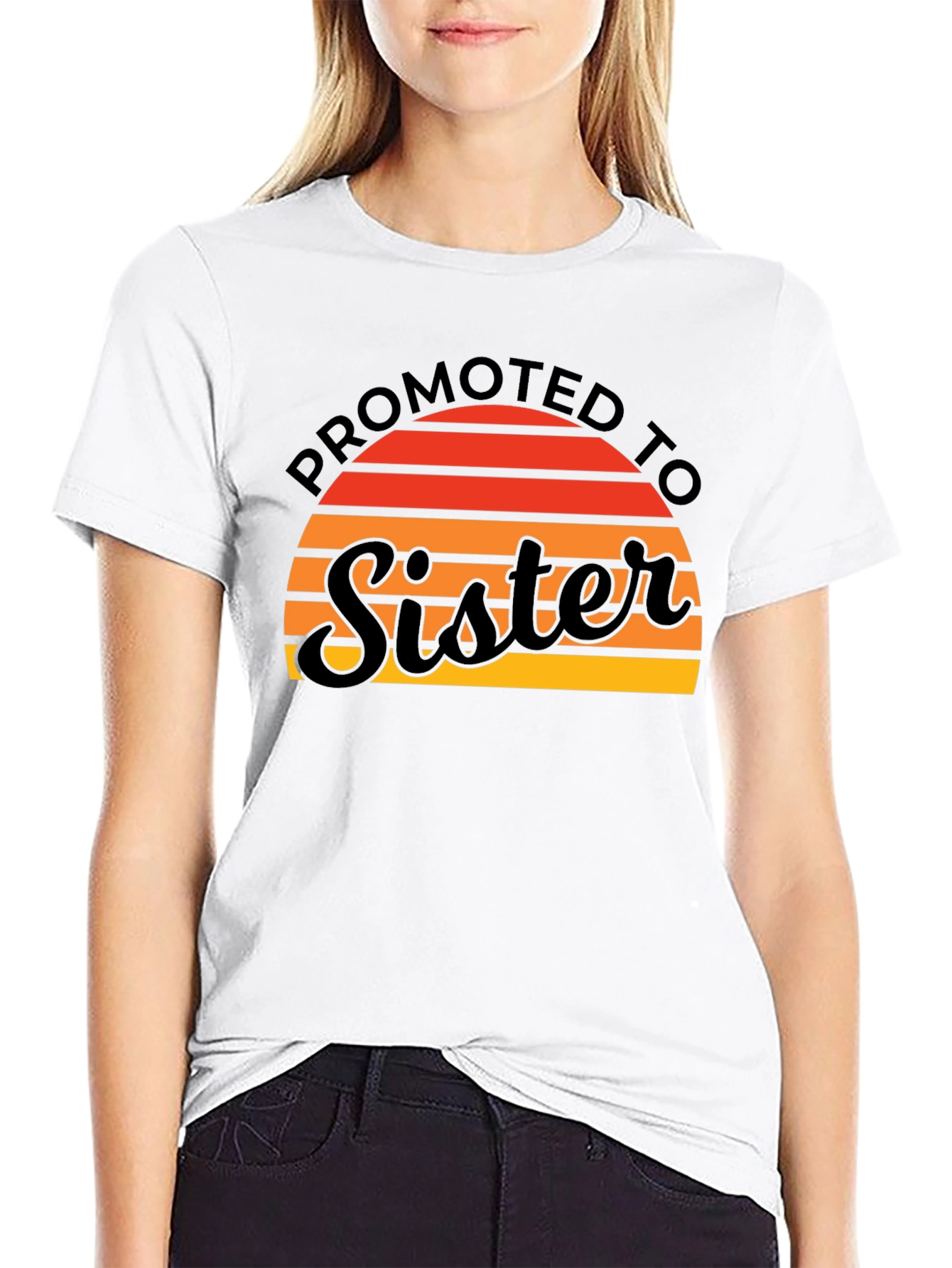 Promoted To Sister T-Shirt - Cute Sibling Reveal Tee