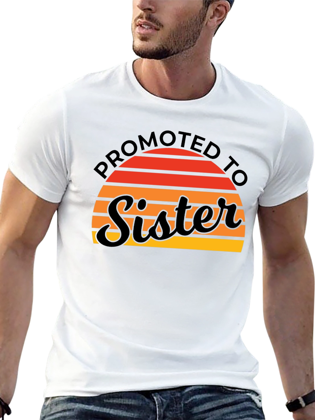 Promoted To Sister T-Shirt - Cute Sibling Reveal Tee