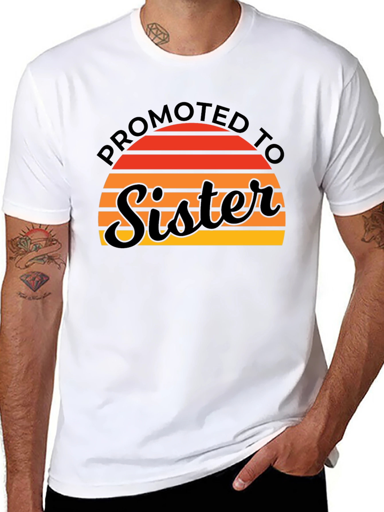 Promoted To Sister T-Shirt - Cute Sibling Reveal Tee