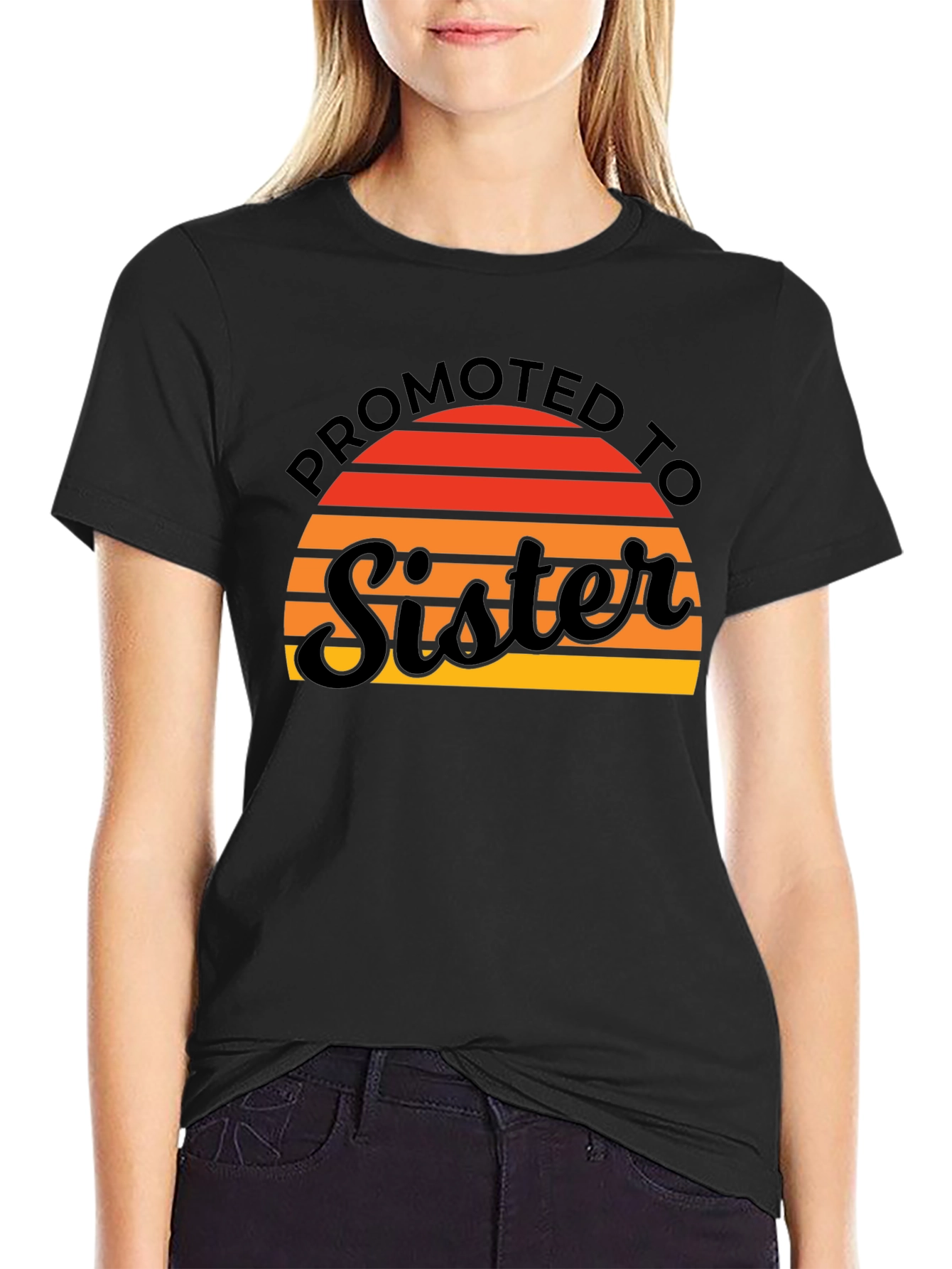 Promoted To Sister T-Shirt - Cute Sibling Reveal Tee