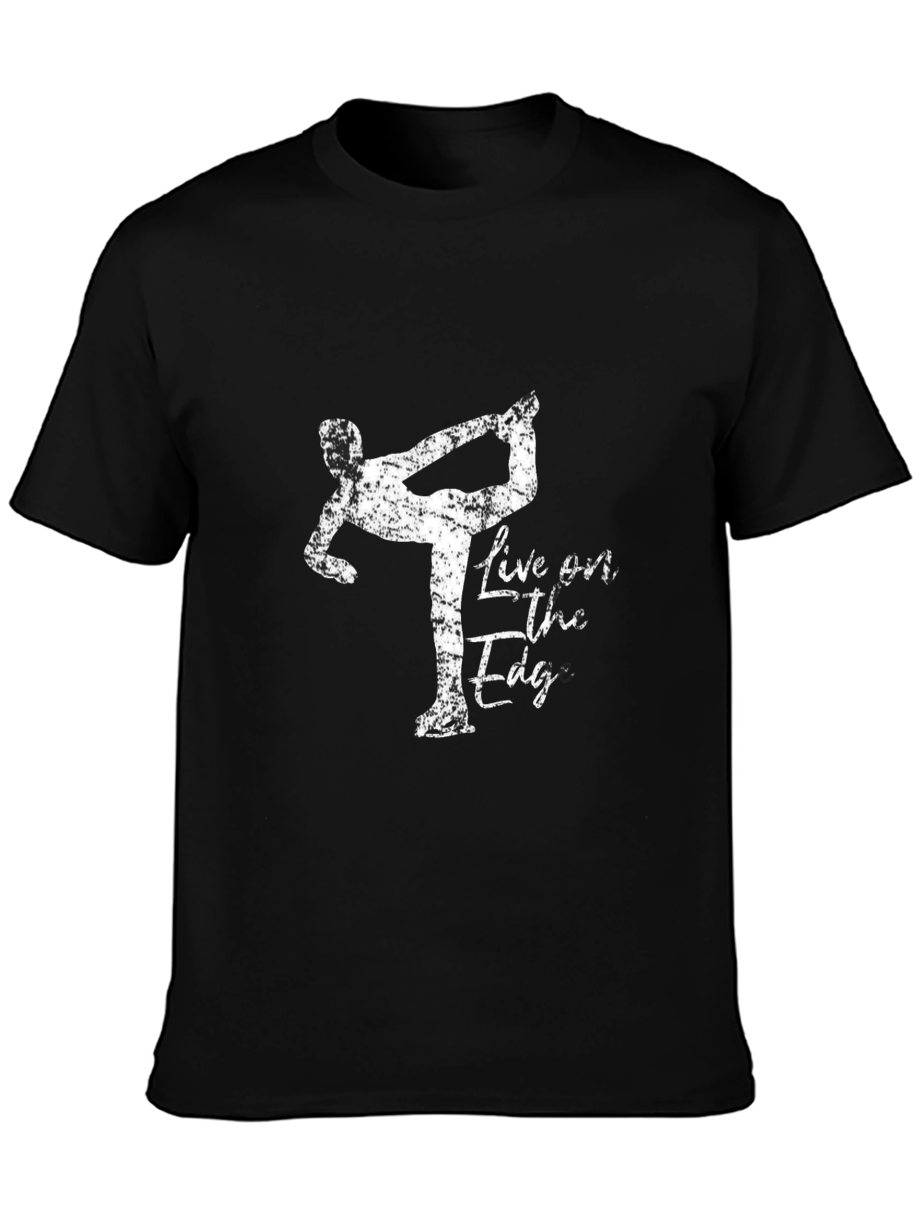 Live on the Edge Yoga Pose Black T-Shirt
