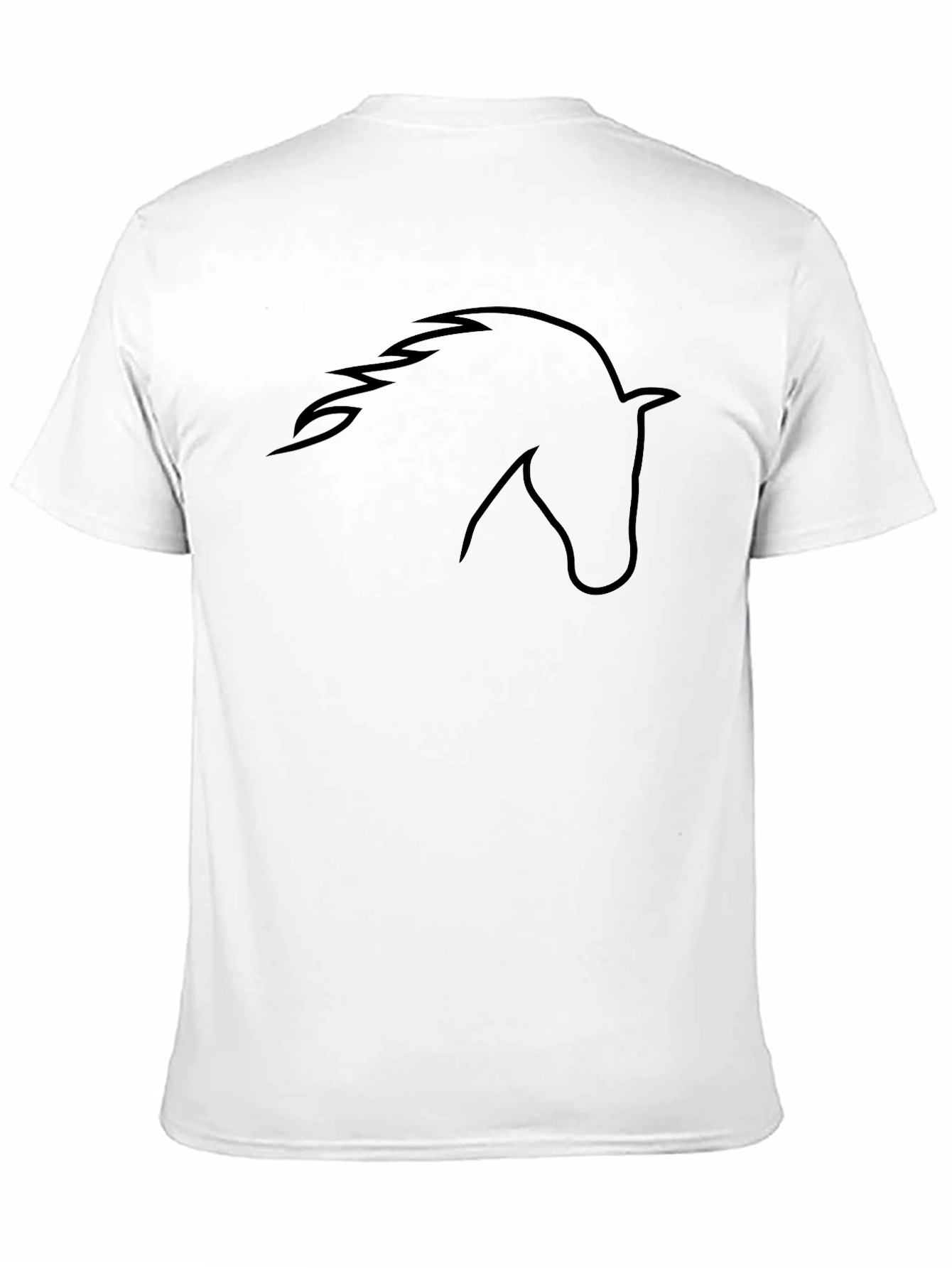 Black Horse Outline Tee - Stylish Graphic T-Shirt