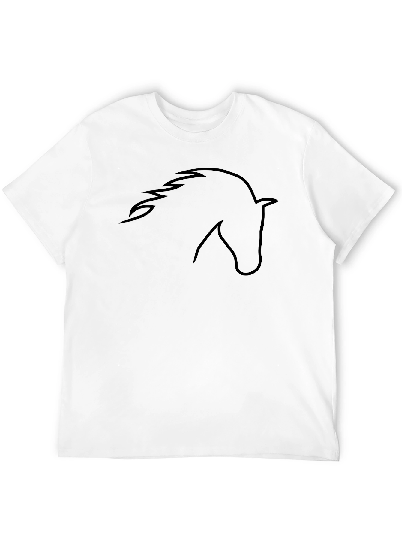 Black Horse Outline Tee - Stylish Graphic T-Shirt