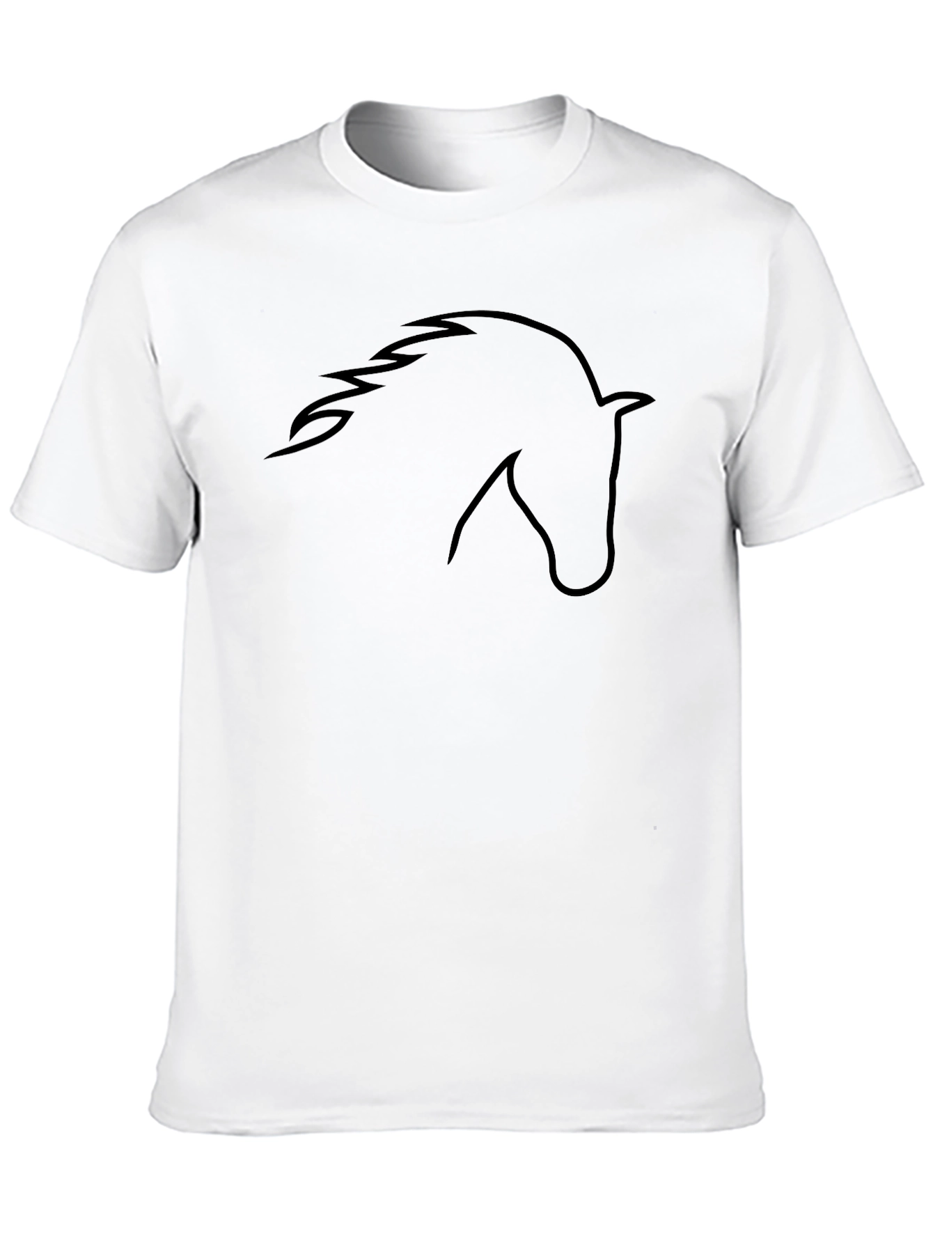 Black Horse Outline Tee - Stylish Graphic T-Shirt