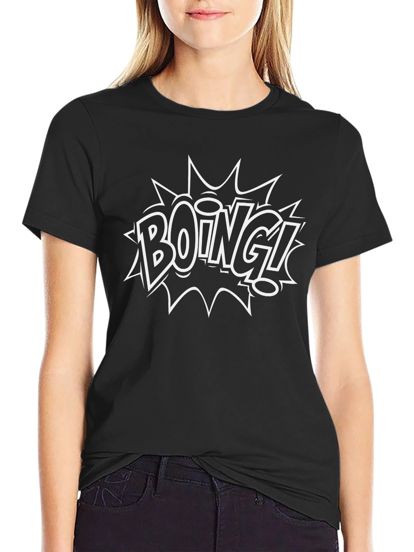 Boing! Graphic Print Black T-Shirt