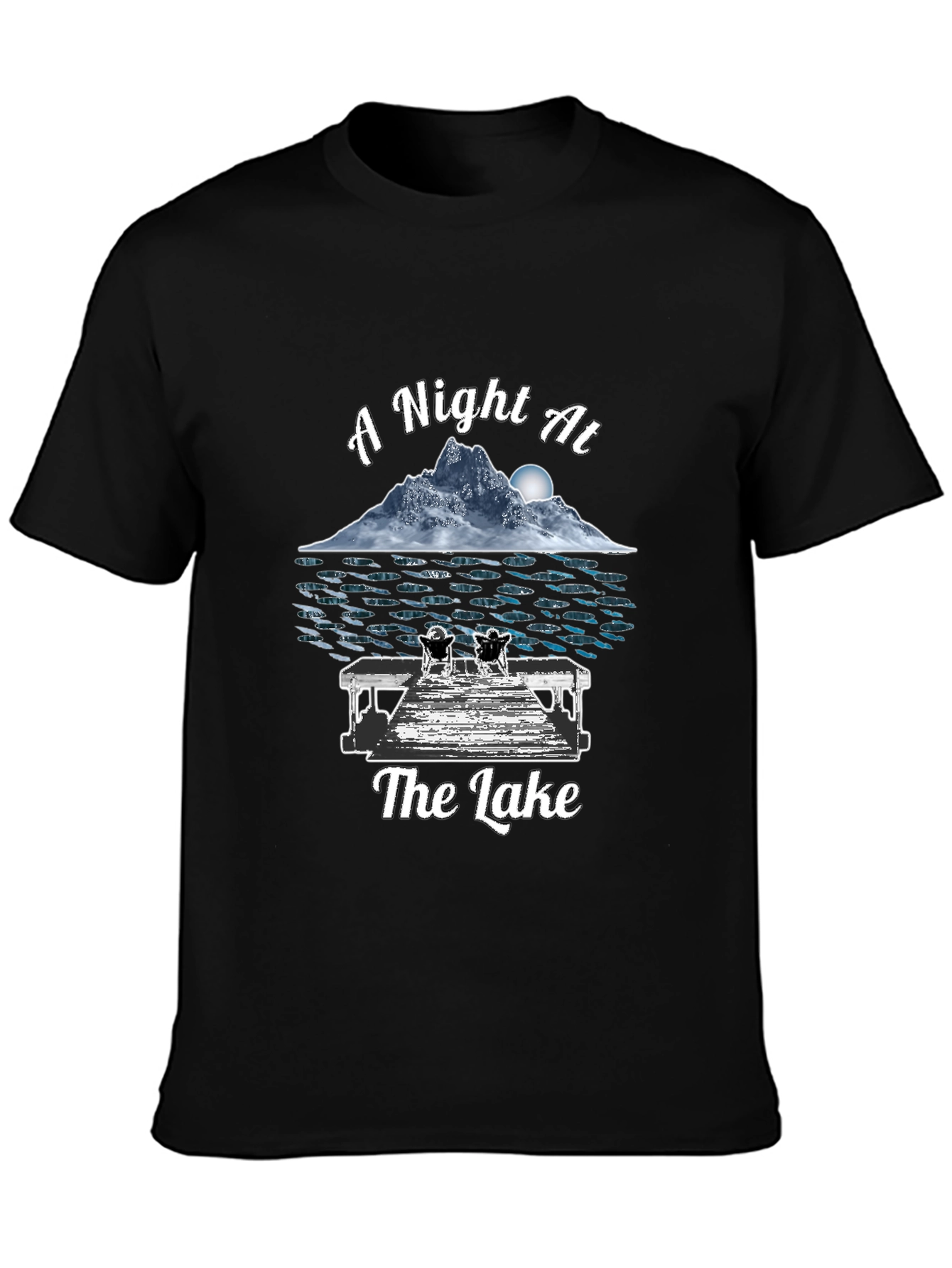 A Night At The Lake Black Graphic T-Shirt