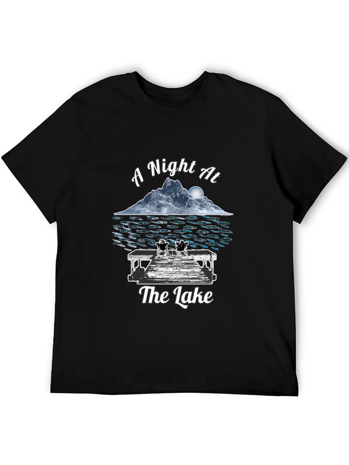 A Night At The Lake Black Graphic T-Shirt