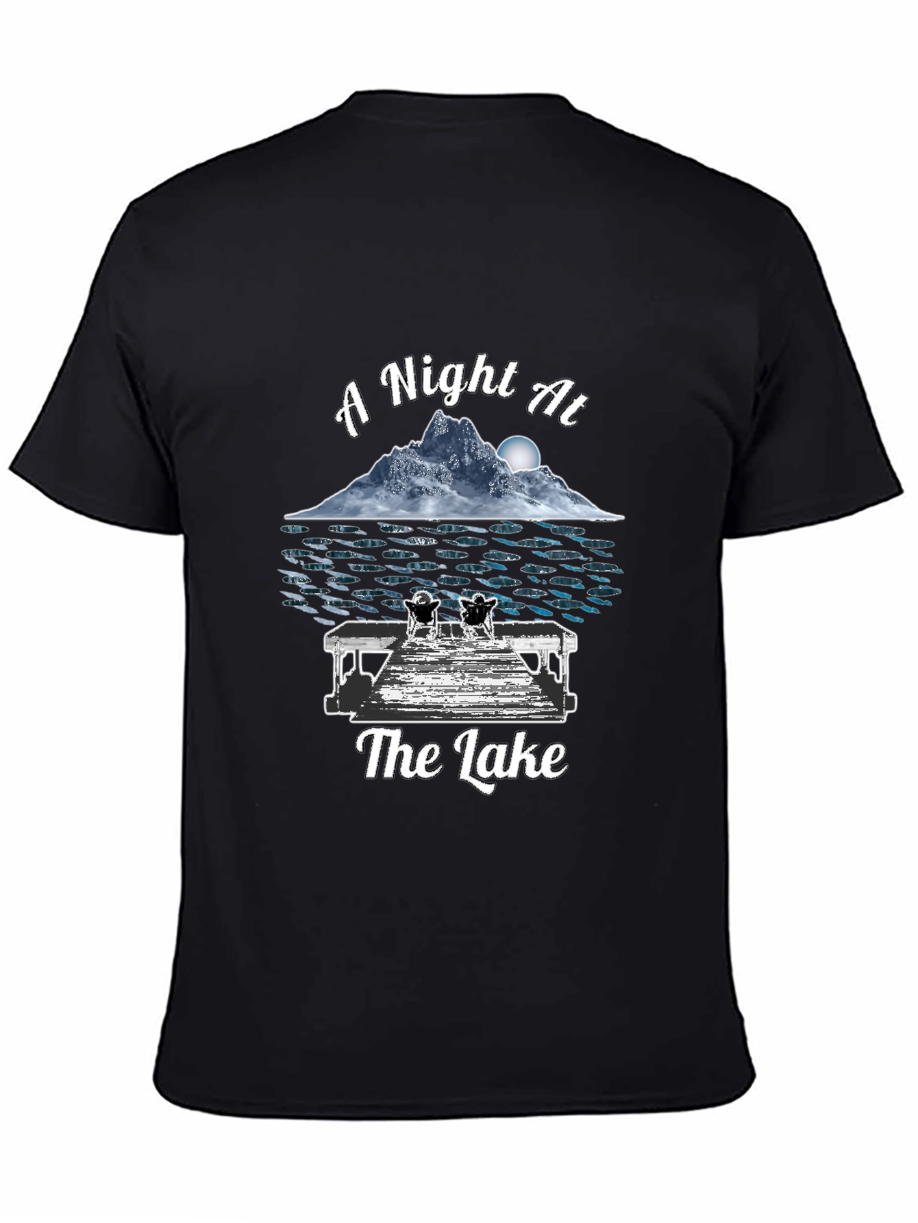A Night At The Lake Black Graphic T-Shirt