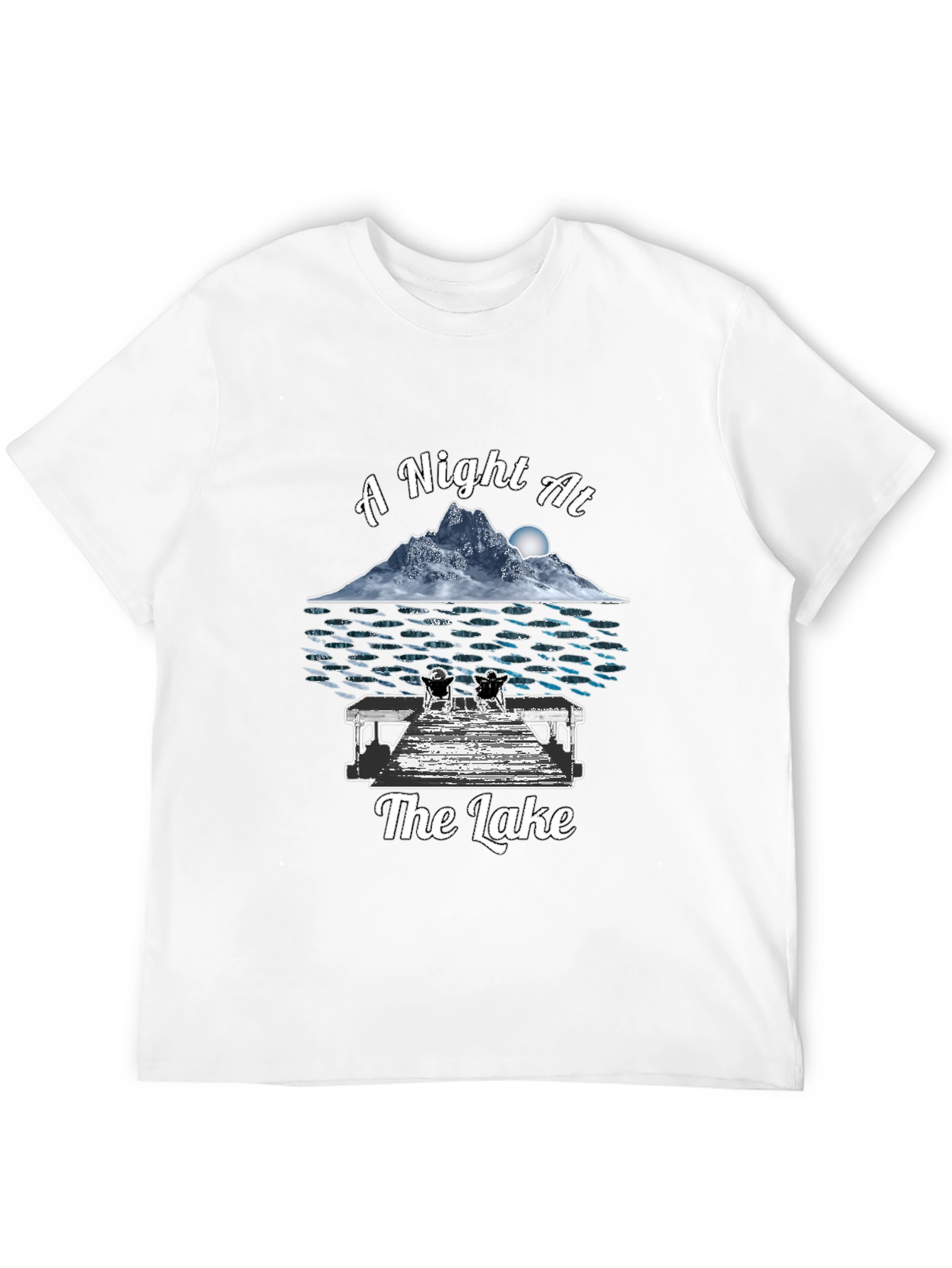 A Night At The Lake Black Graphic T-Shirt