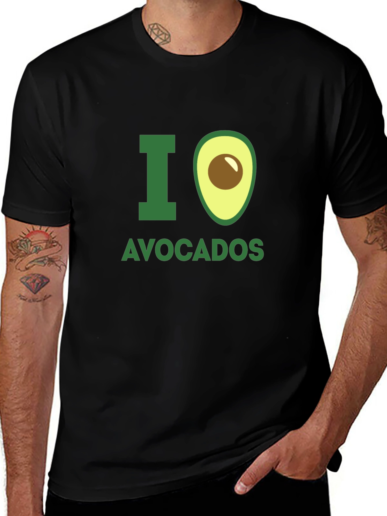 I Love Avocados Graphic T-Shirt - Black