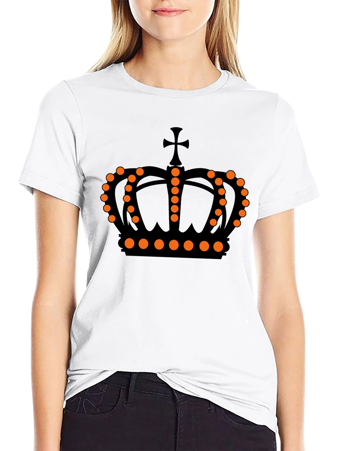 Crown Graphic Tee - Black Casual Shirt