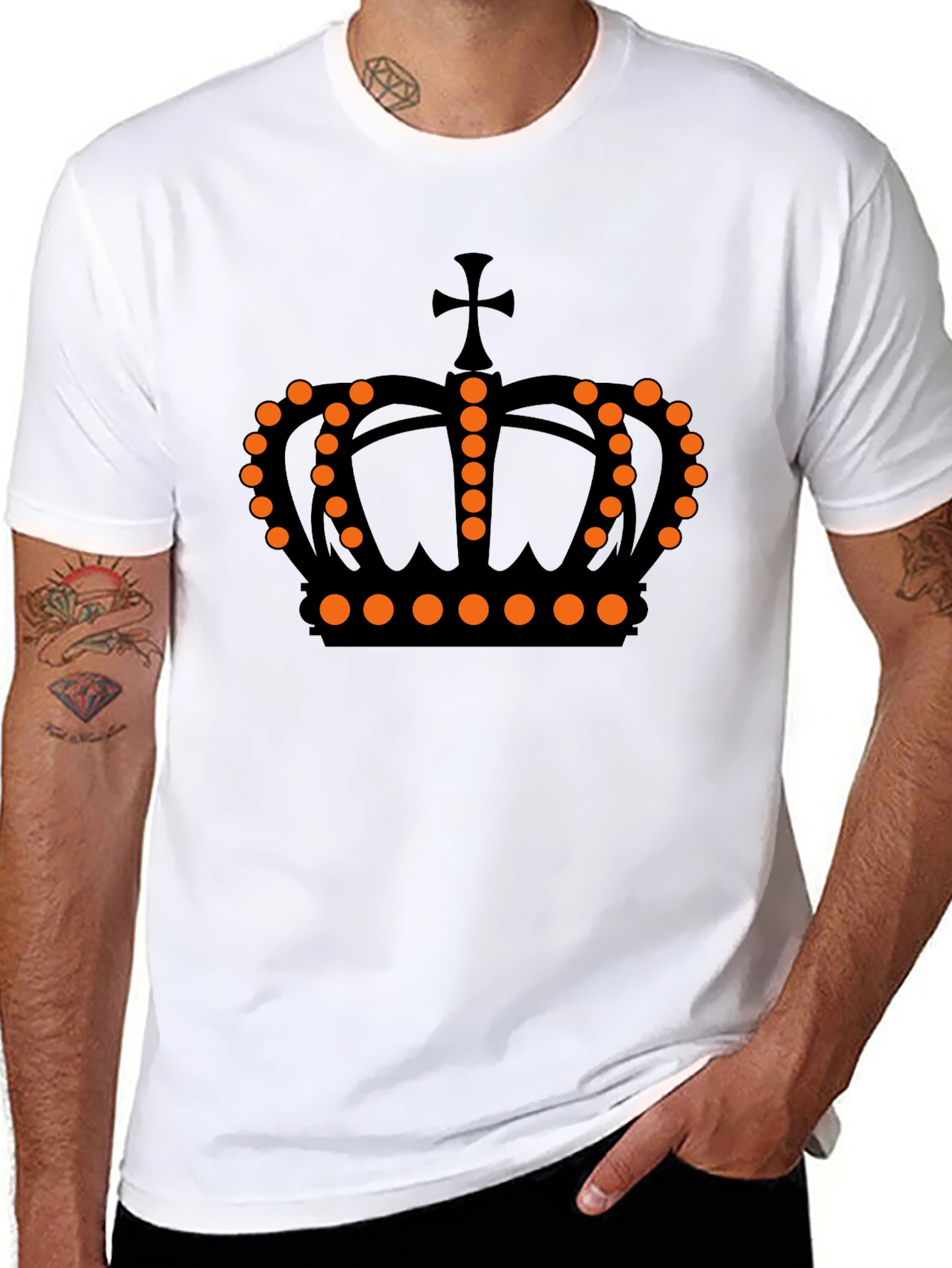 Crown Graphic Tee - Black Casual Shirt