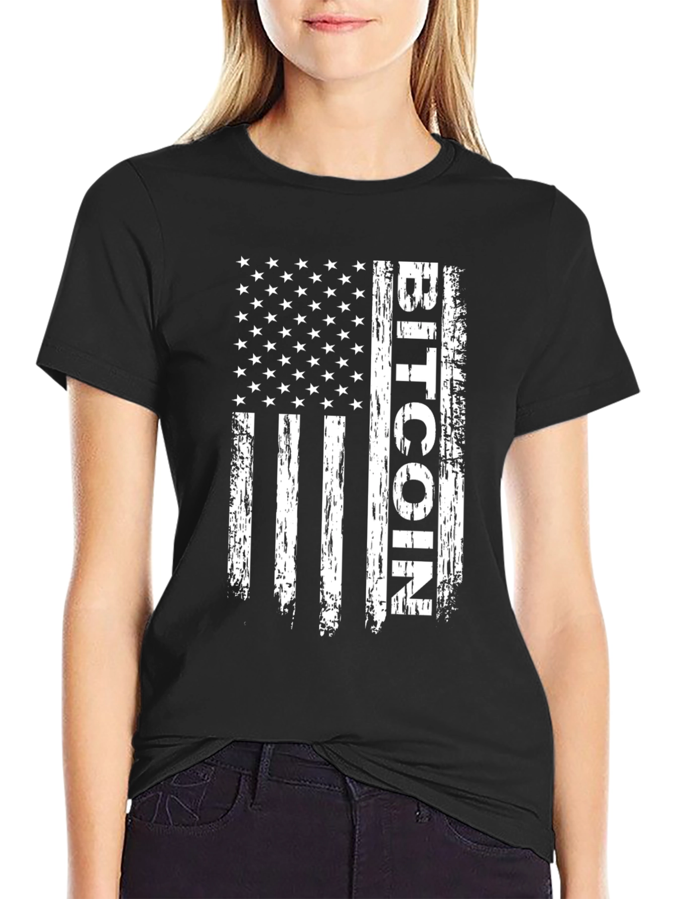 Bitcoin USA Flag T-Shirt - Crypto Patriot Tee