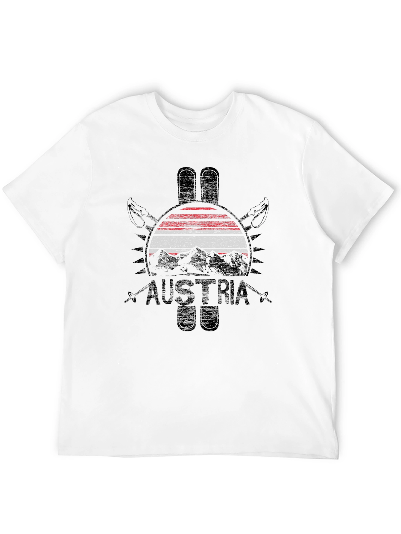 Austria Flag Ski Graphic T-Shirt