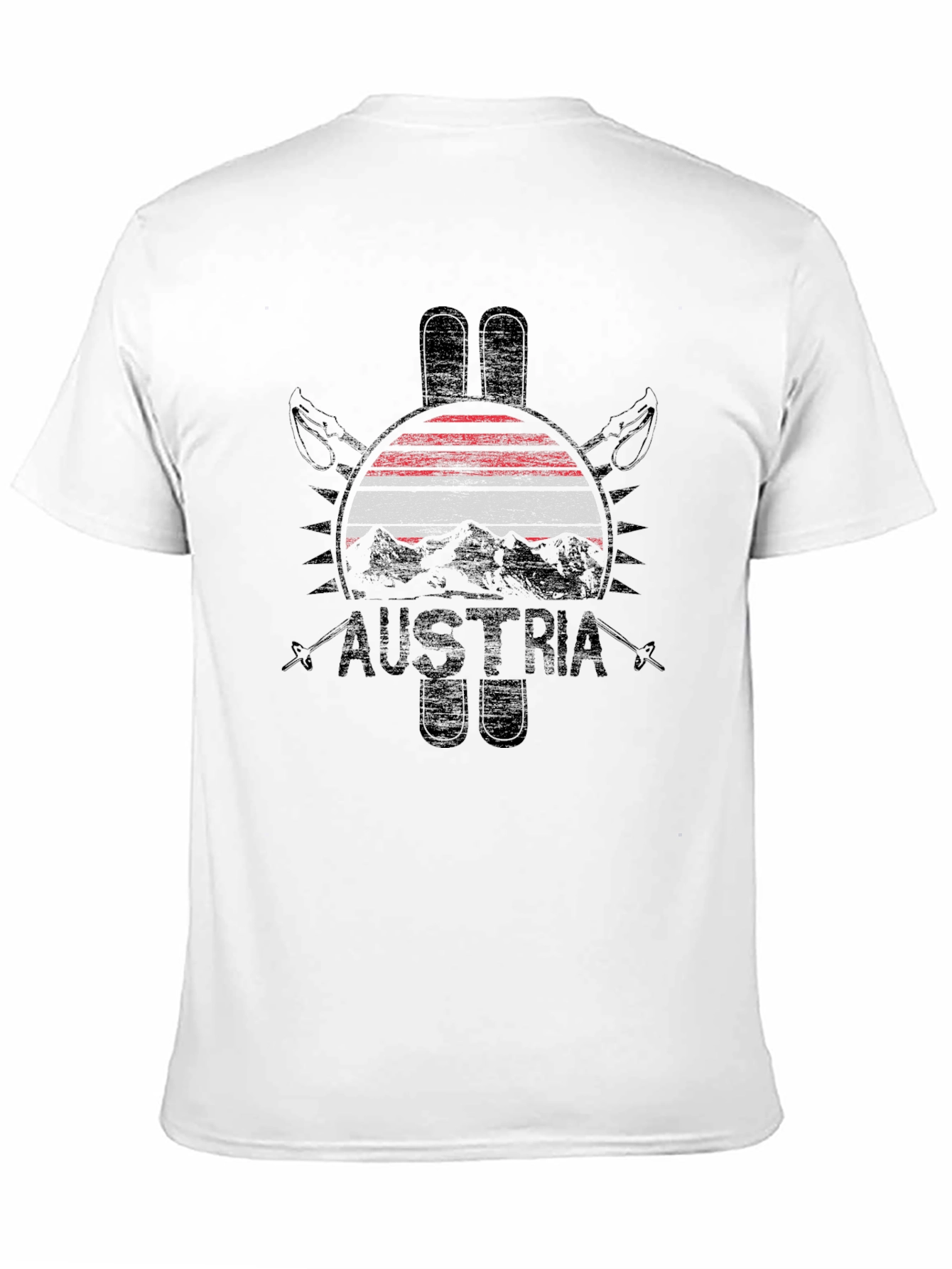 Austria Flag Ski Graphic T-Shirt