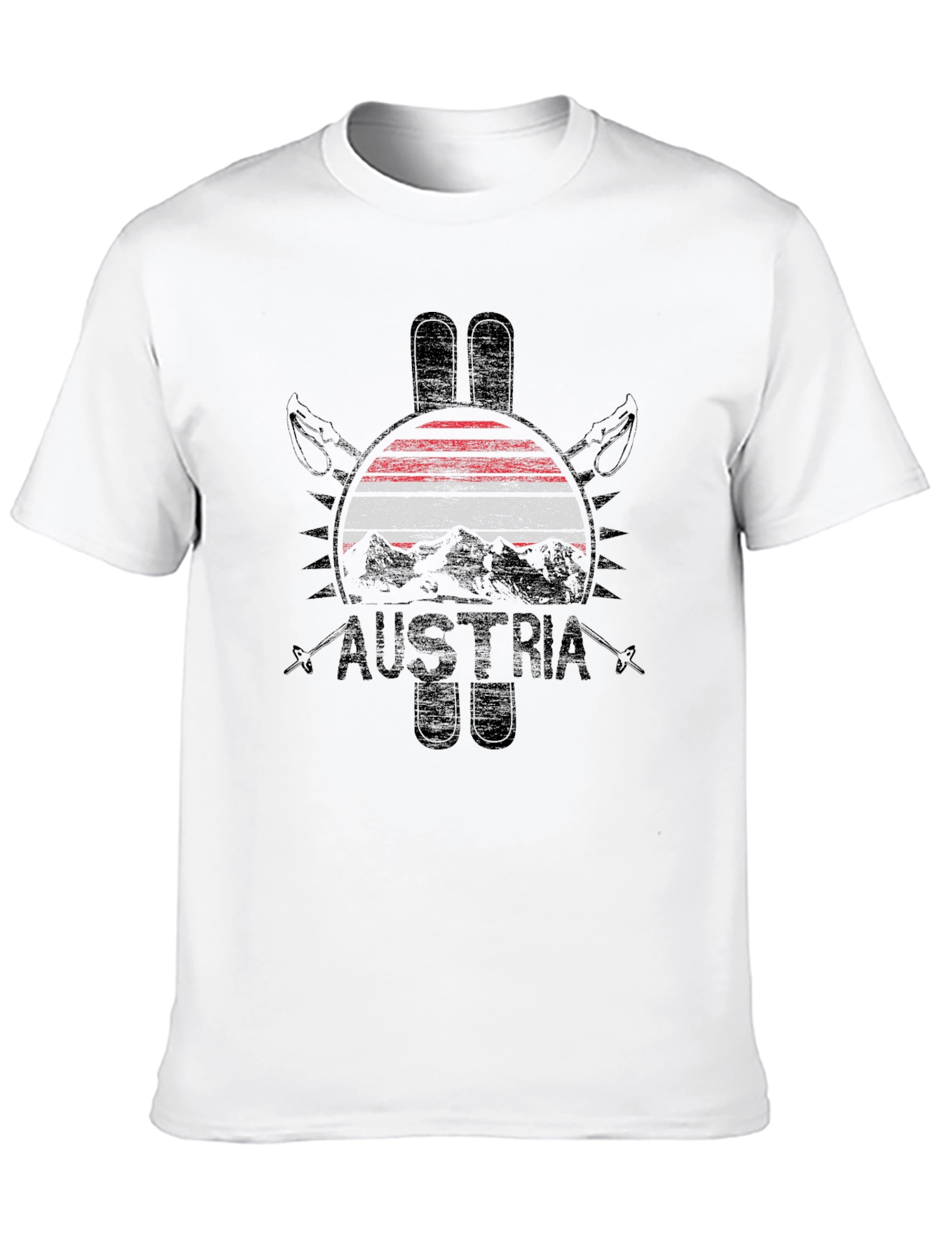 Austria Flag Ski Graphic T-Shirt