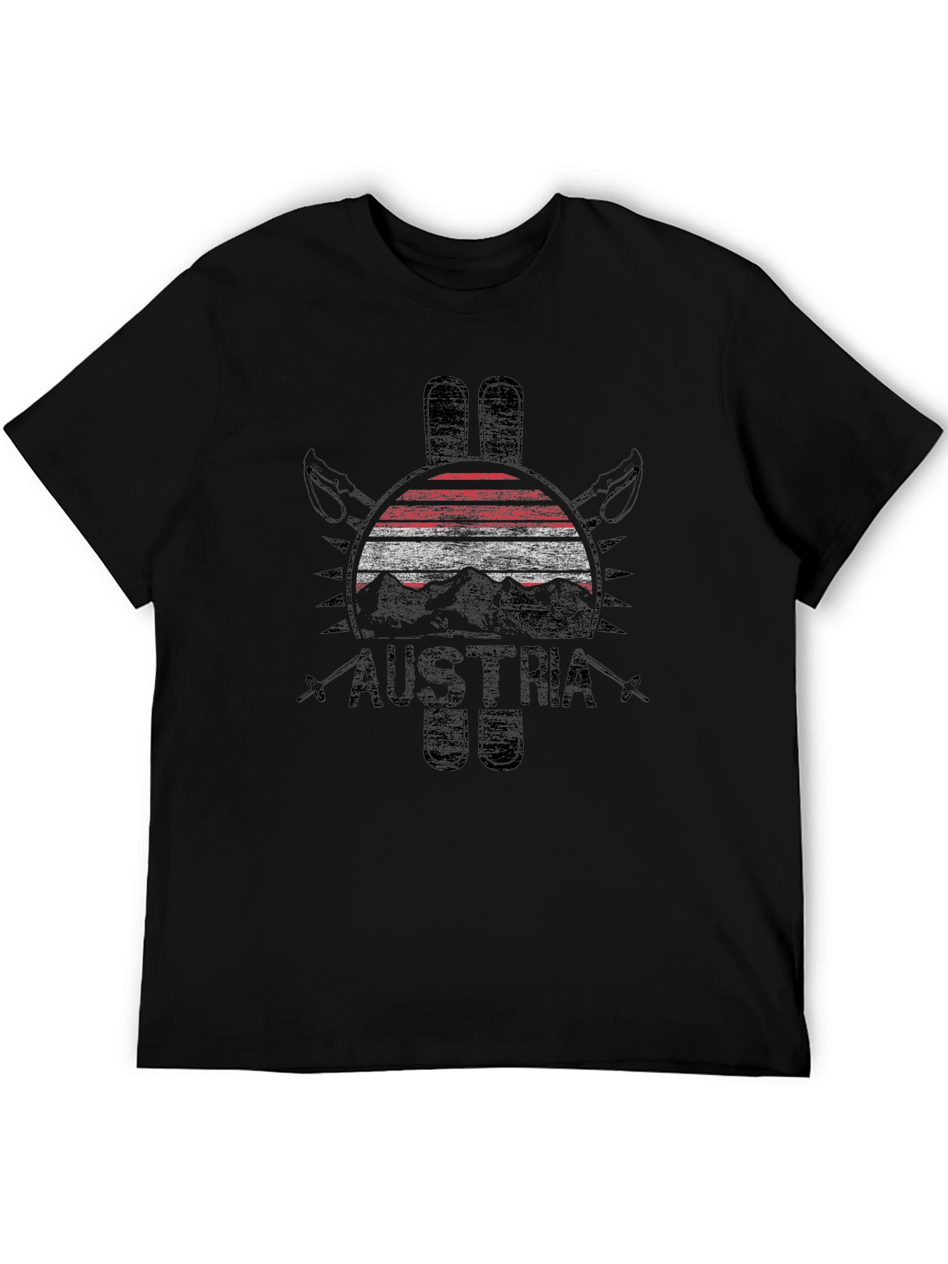Austria Flag Ski Graphic T-Shirt